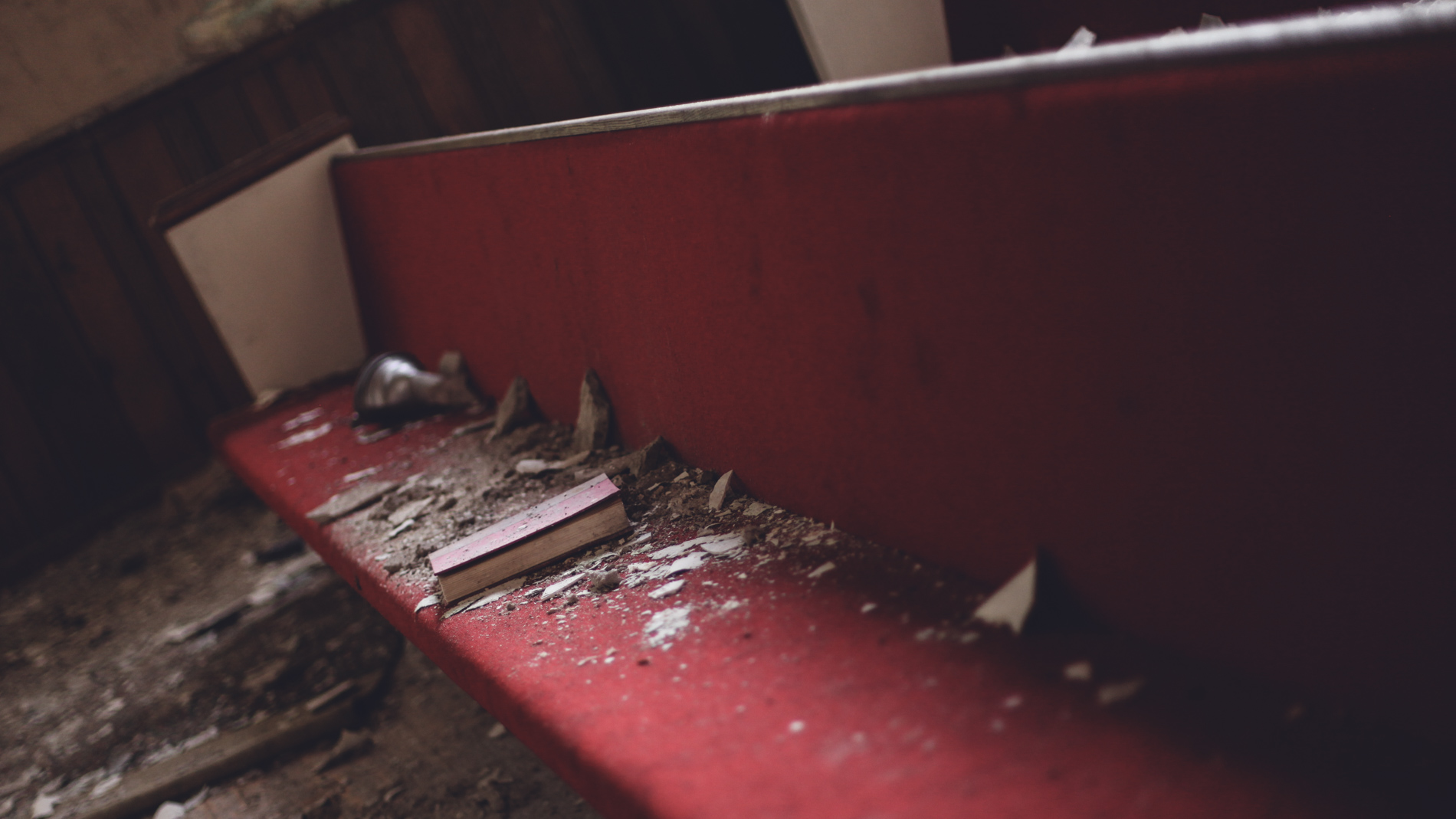 Pew in decay with bible