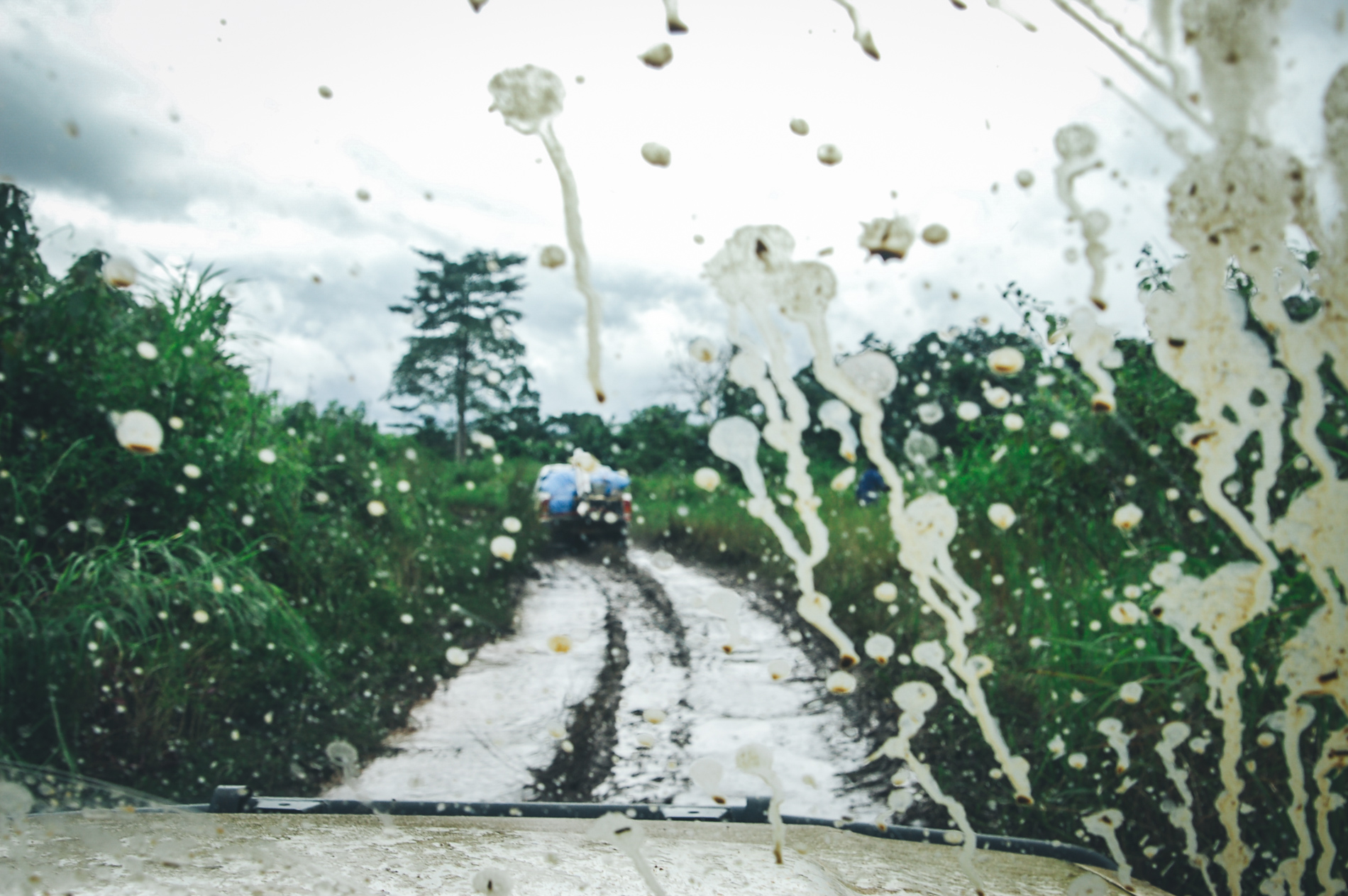 muddy windshield rainy season