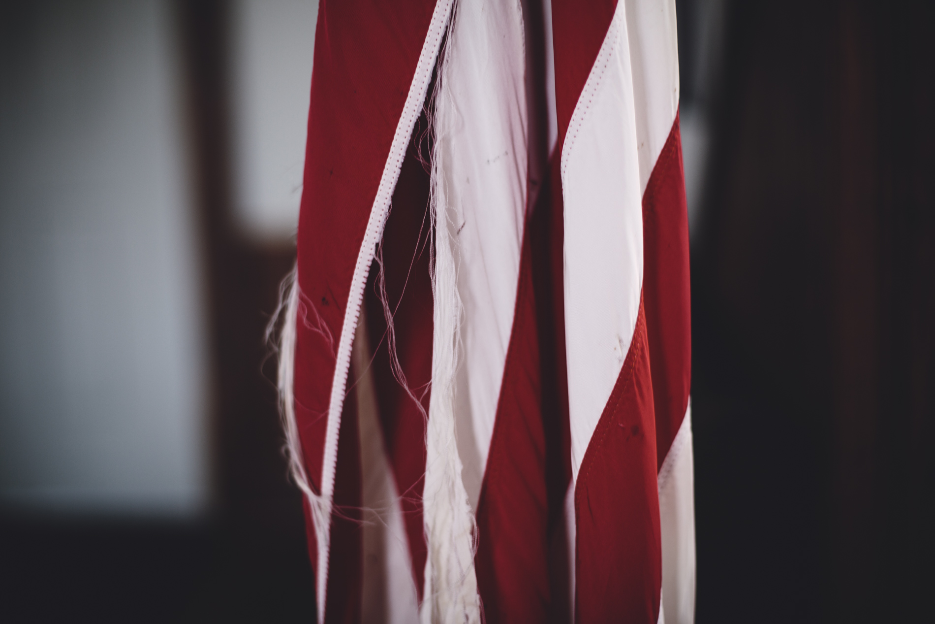worn american flag