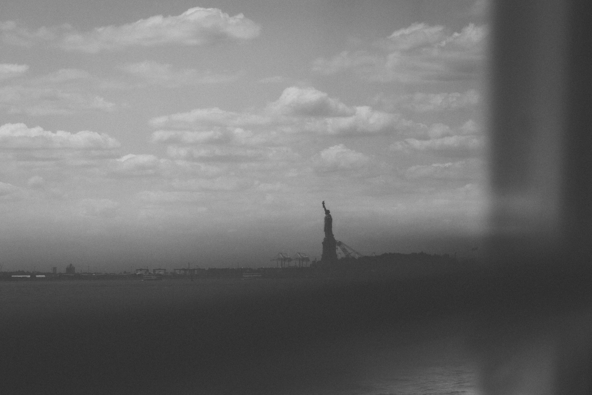statue of liberty in distance