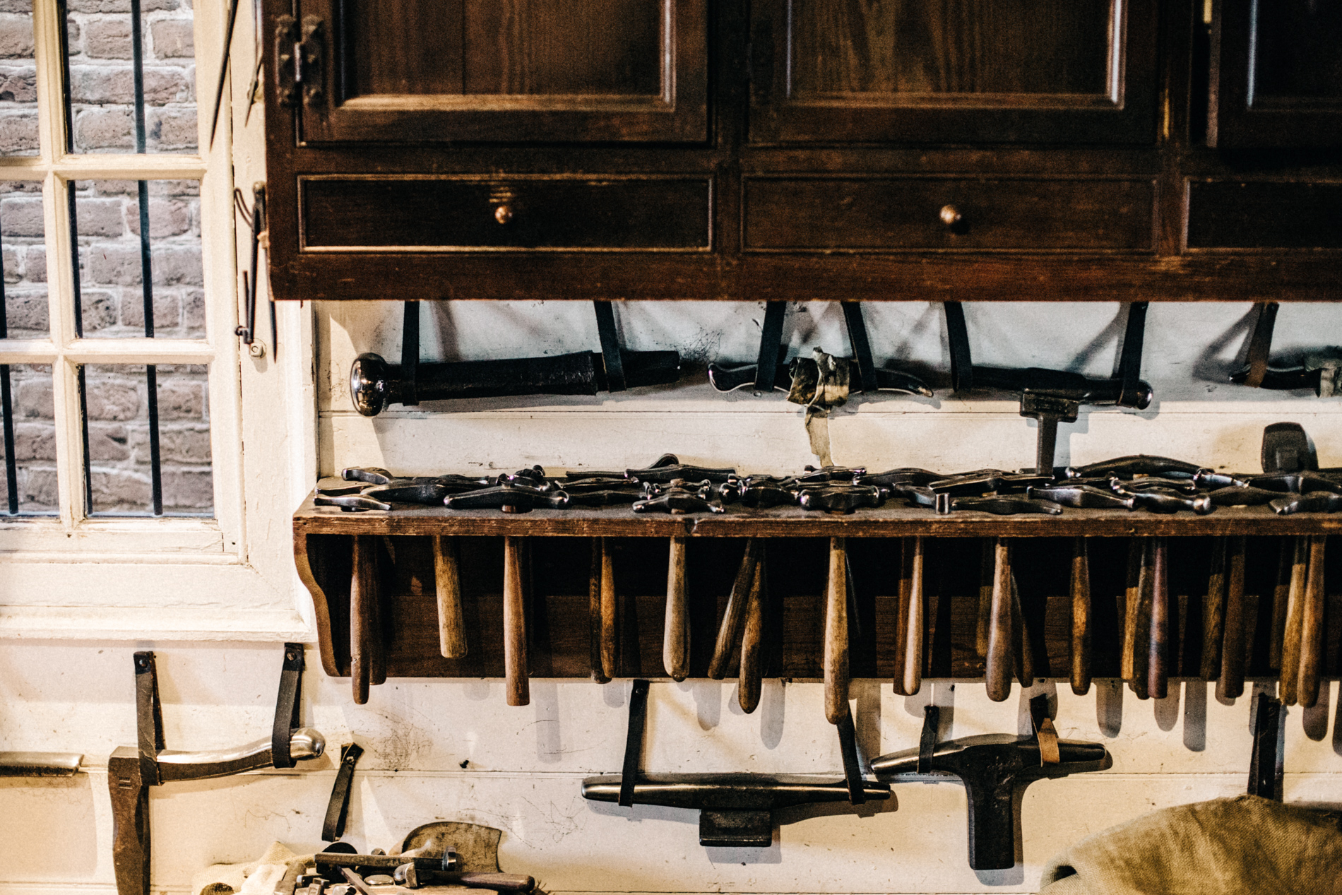 workshop with hammers and anvils