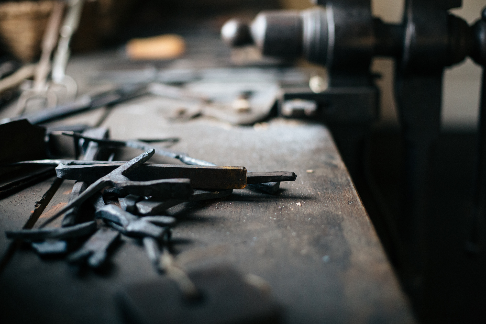 rough metal nails and vice