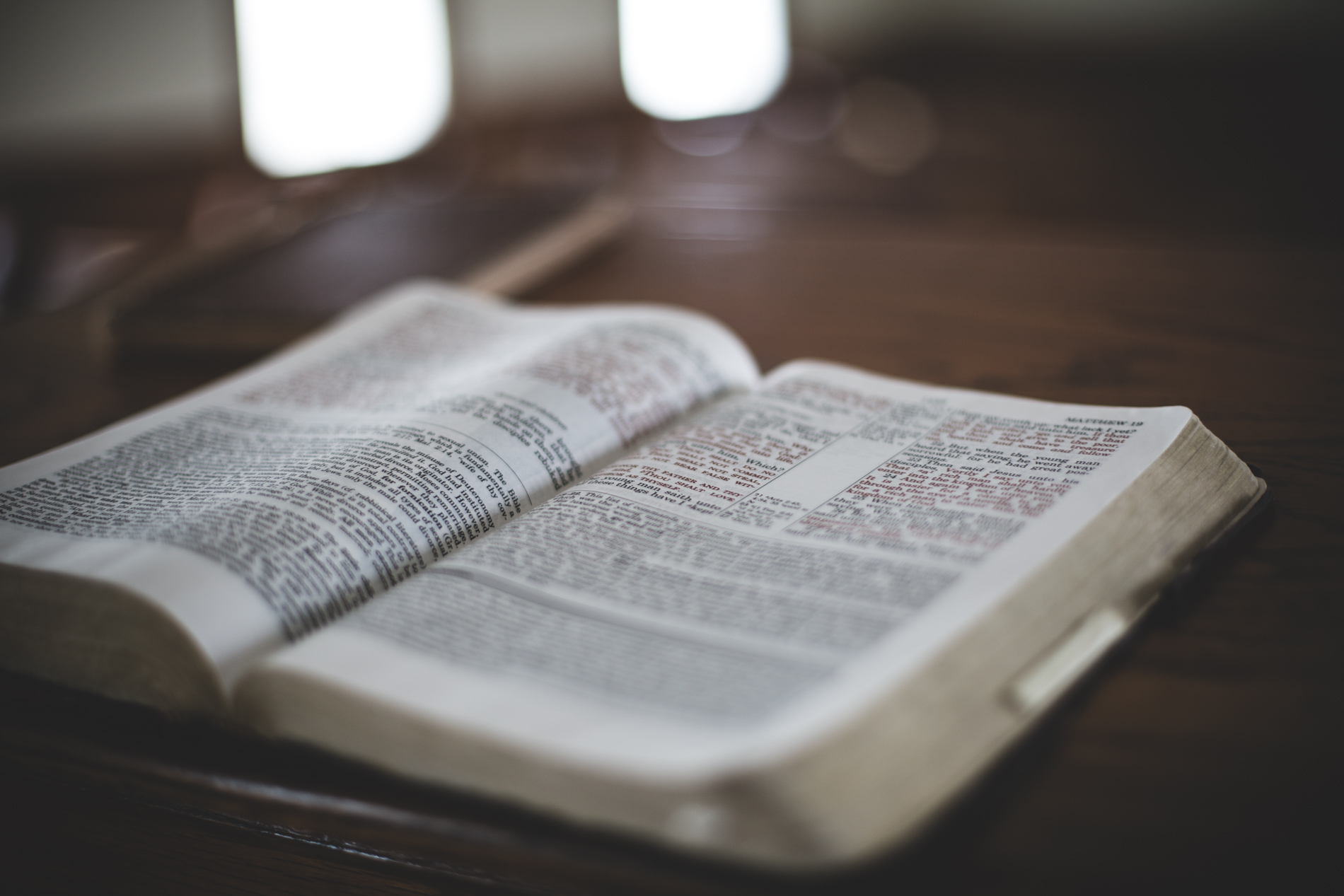 Bible on pulpit