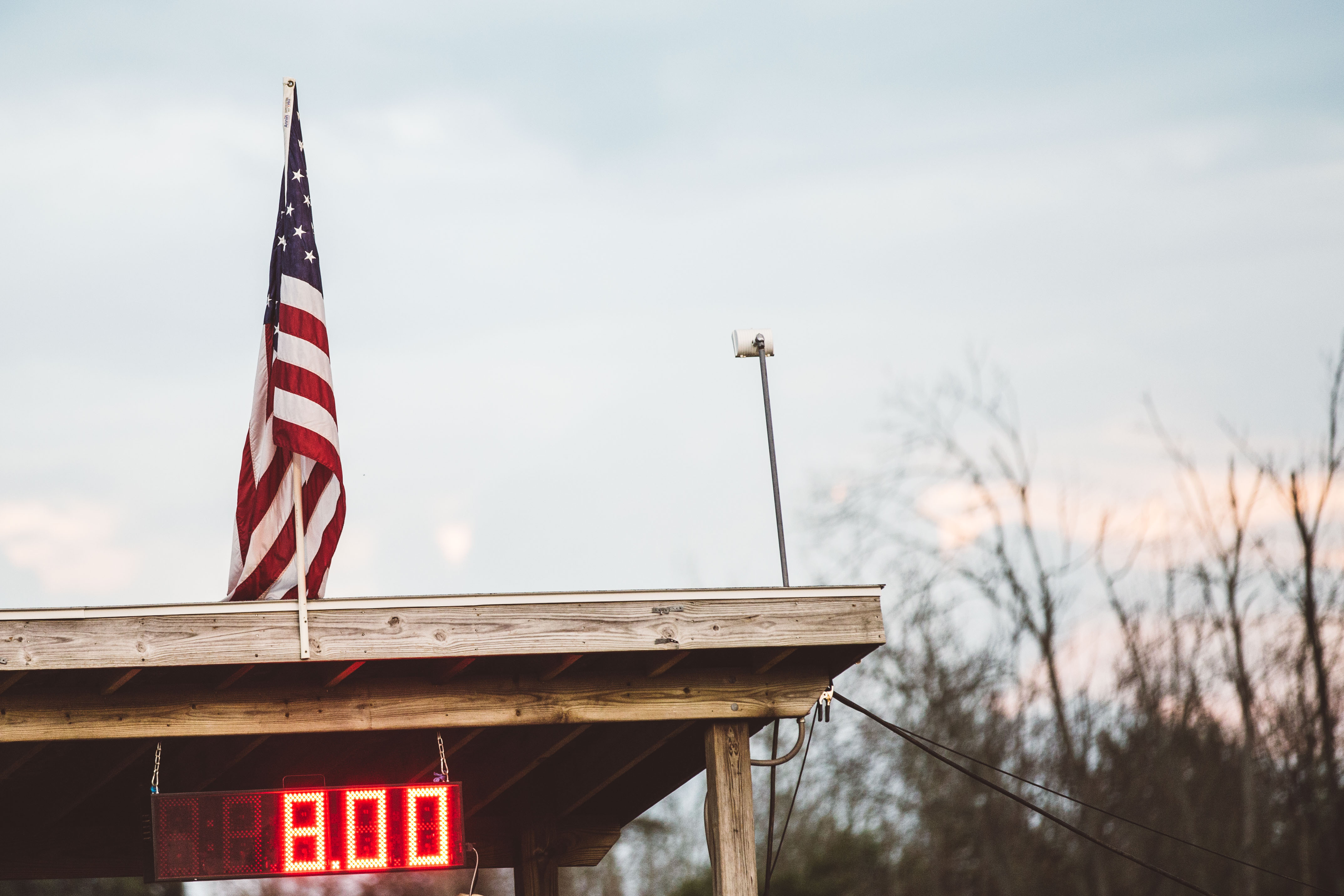 American flag and screen