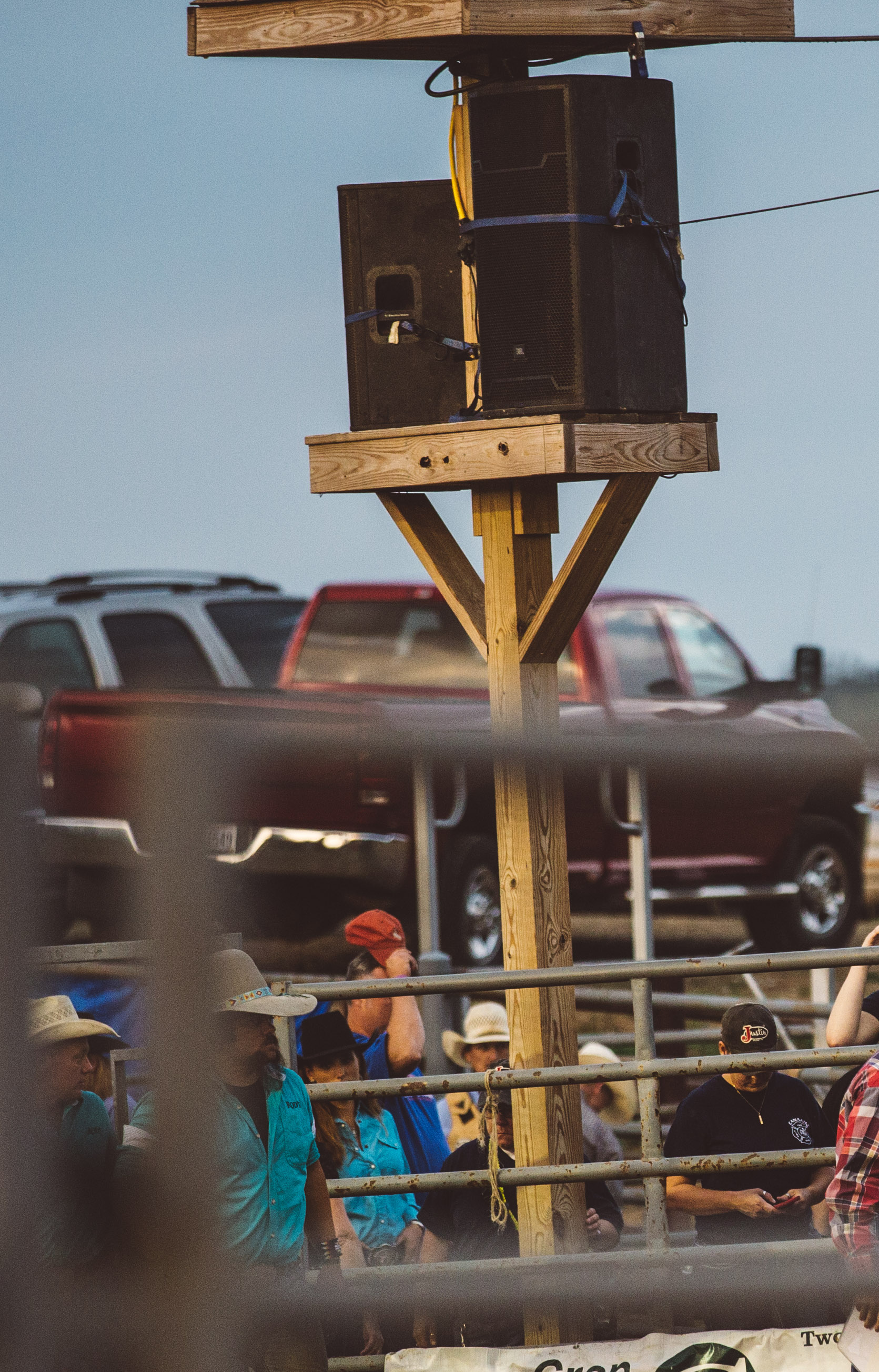 Speakers on stand