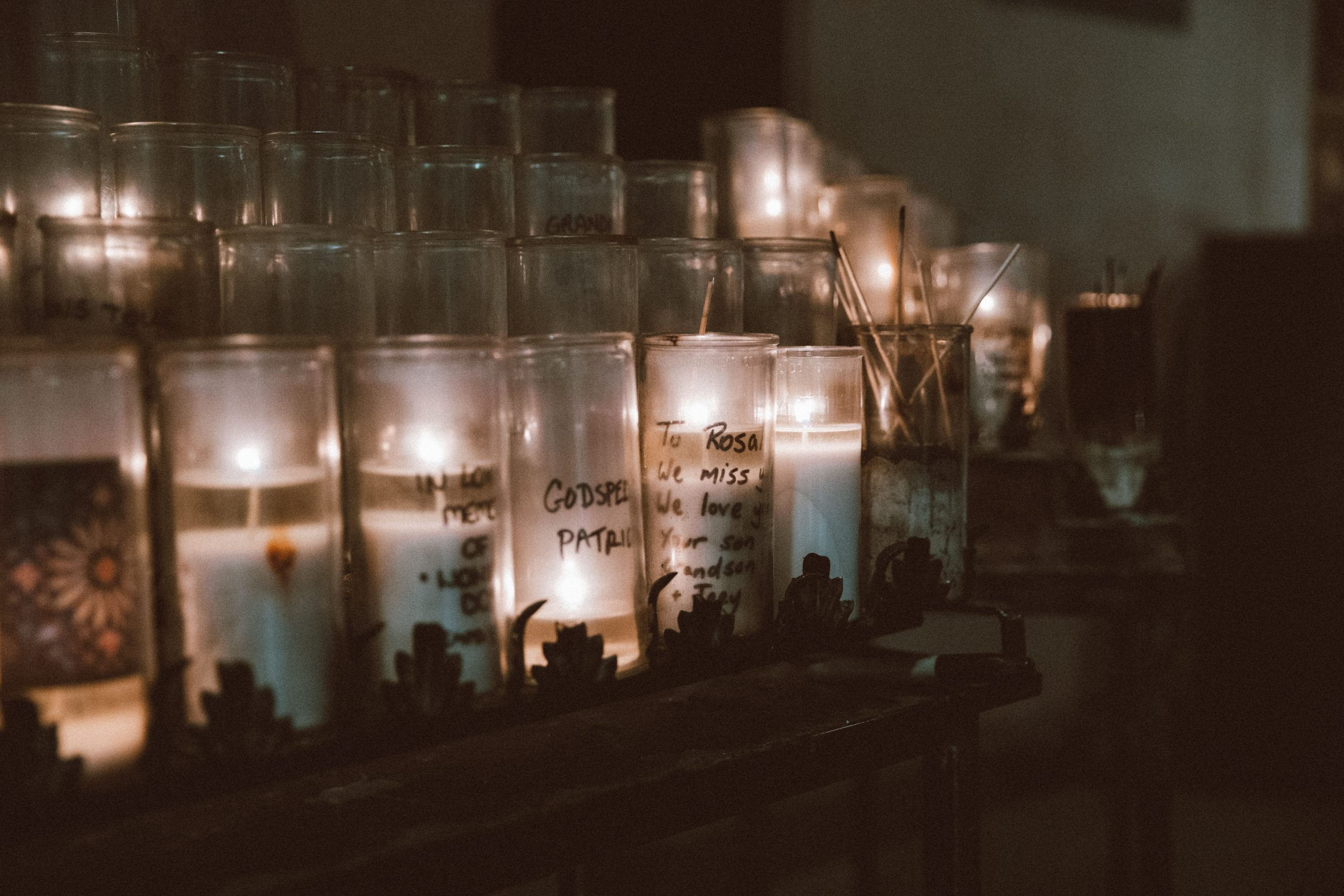 Lit candles