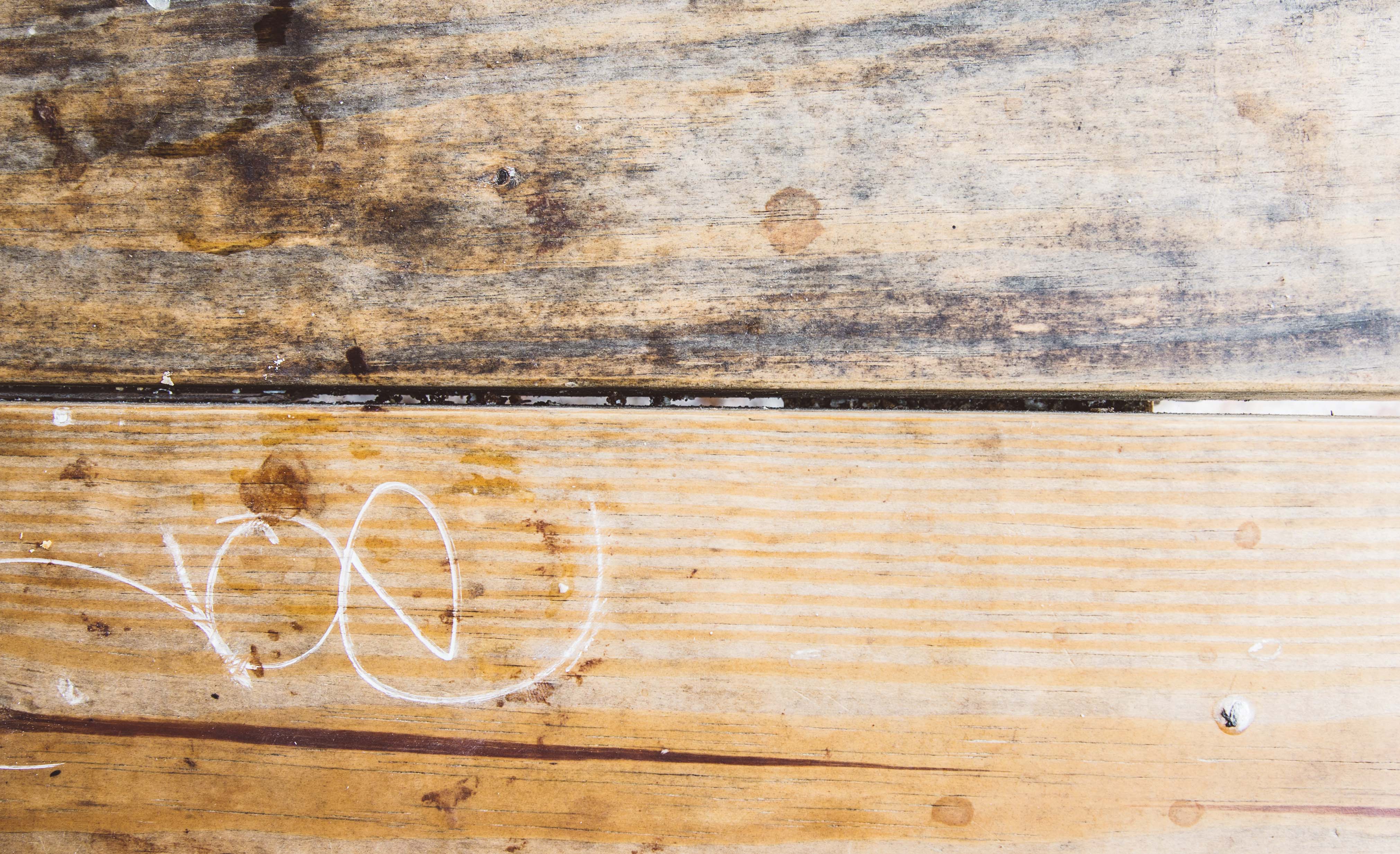 Writing on wooden table 2