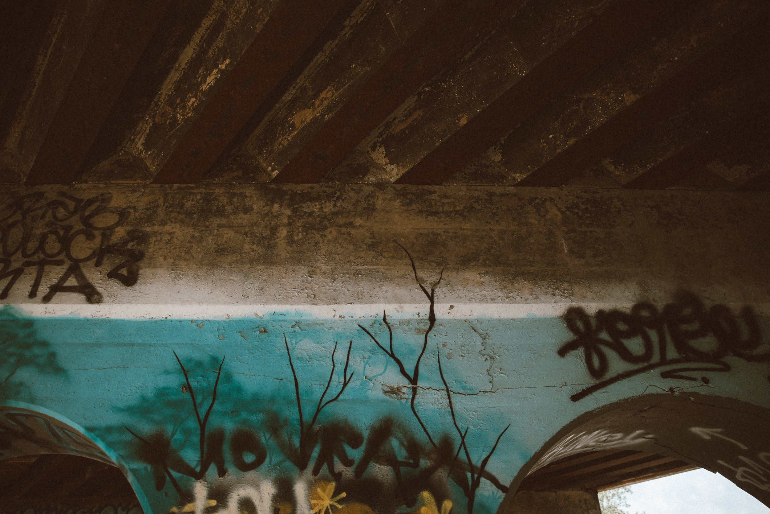 Under bridge