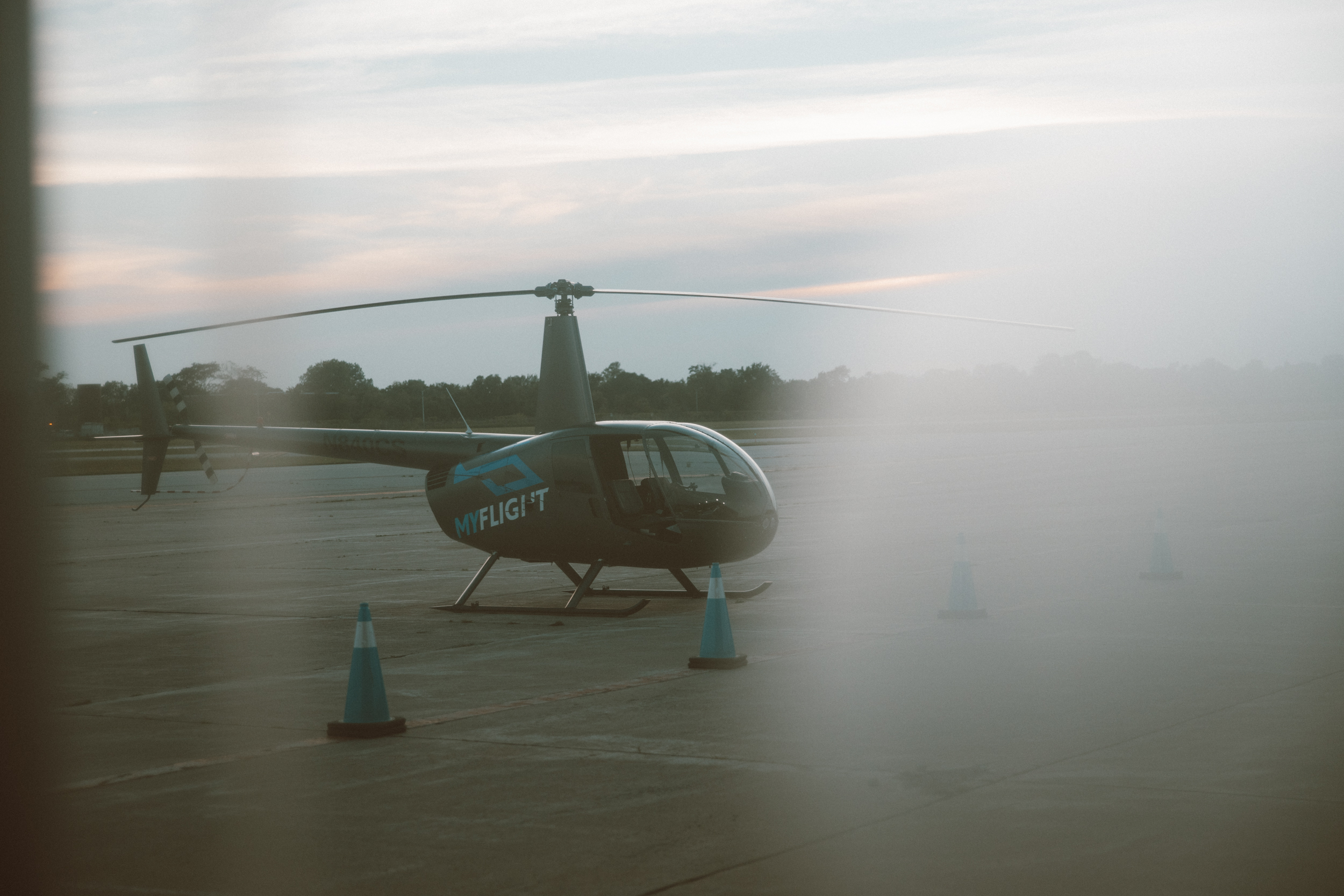 Landed helicopter