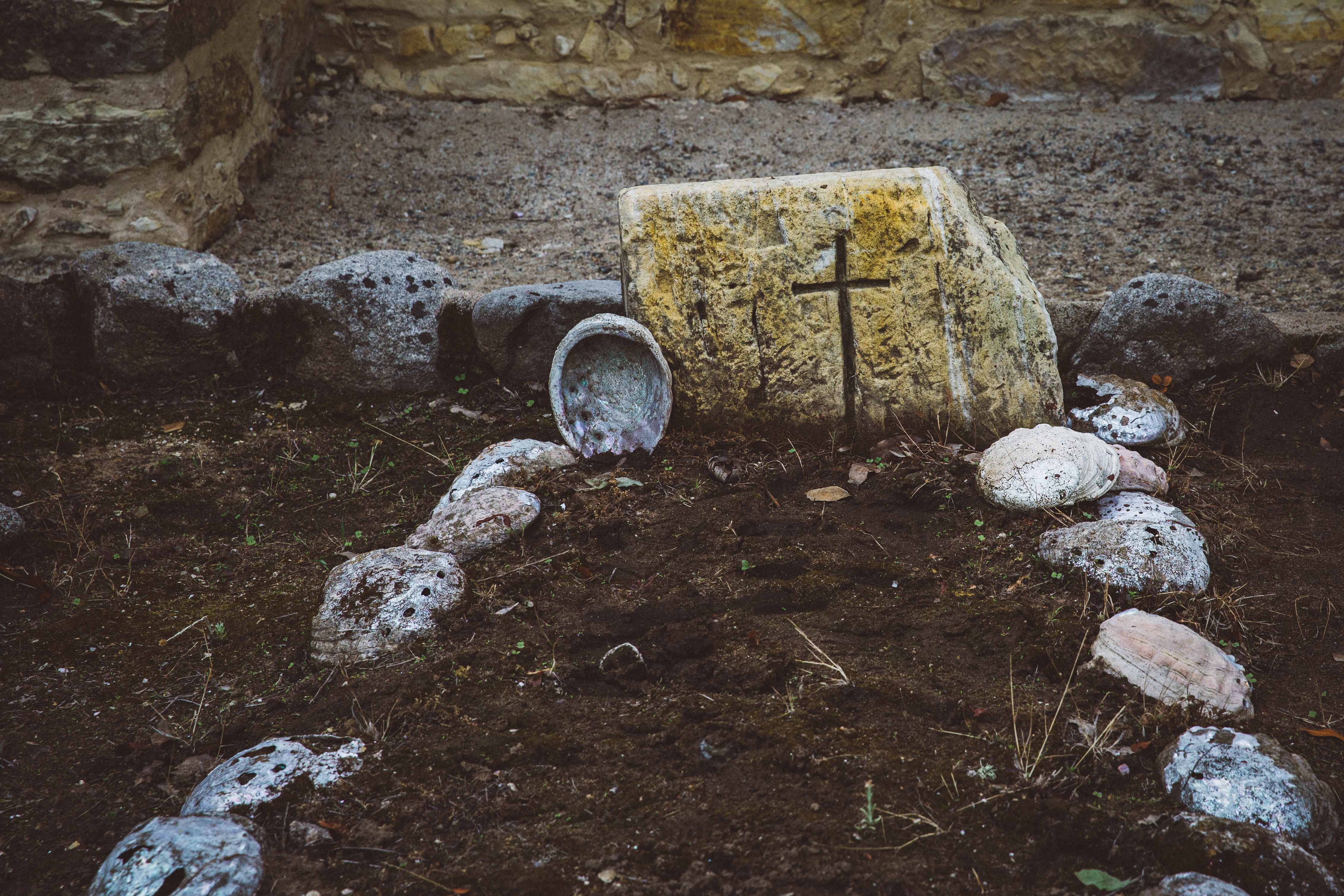 Cross on stone