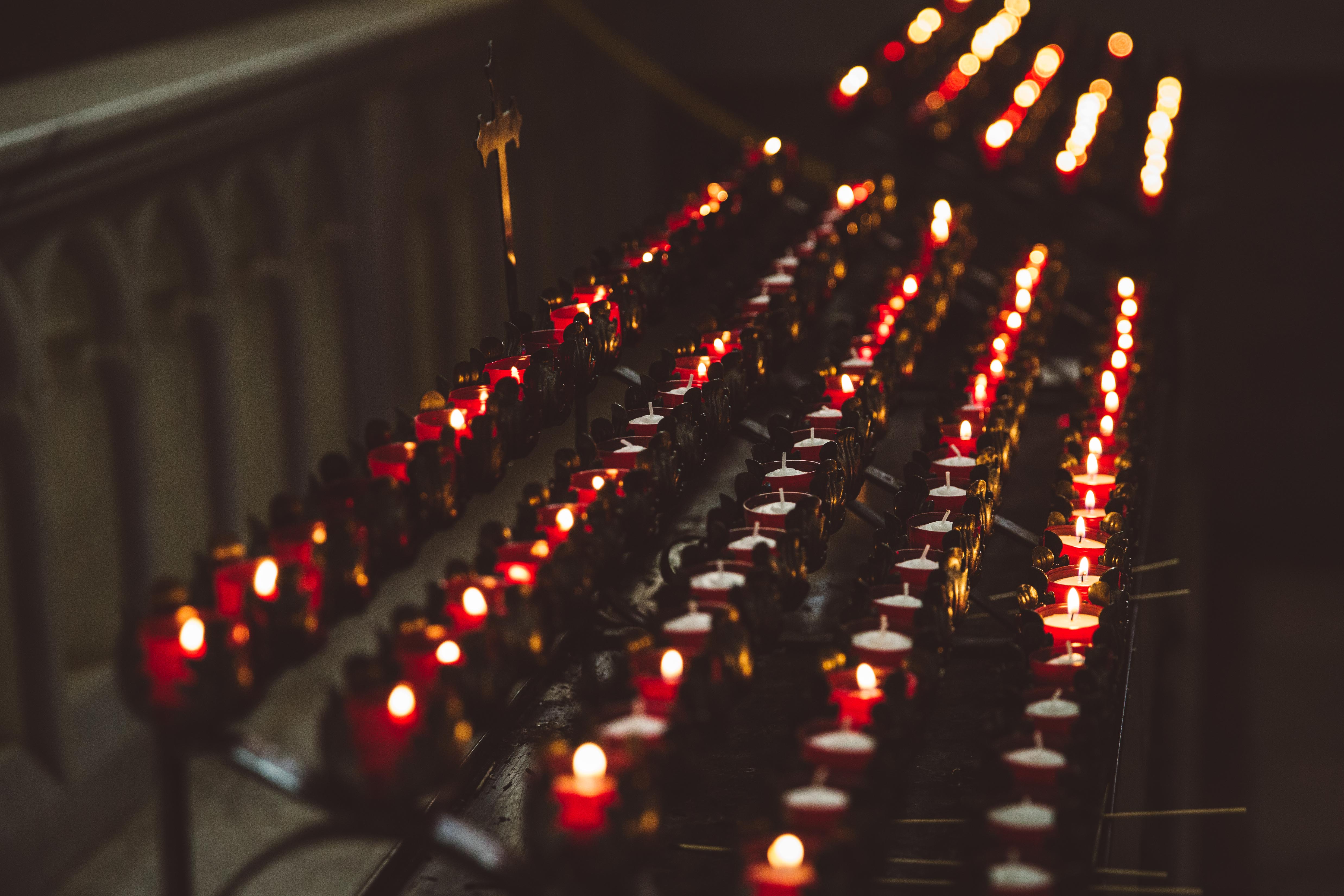 Lit candles