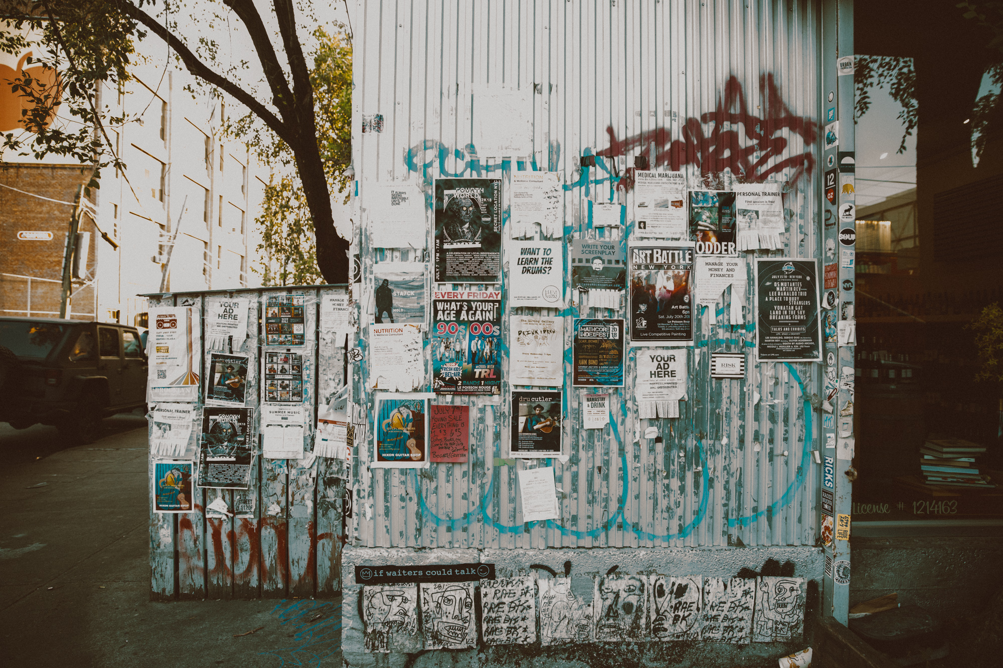 Posters on wall