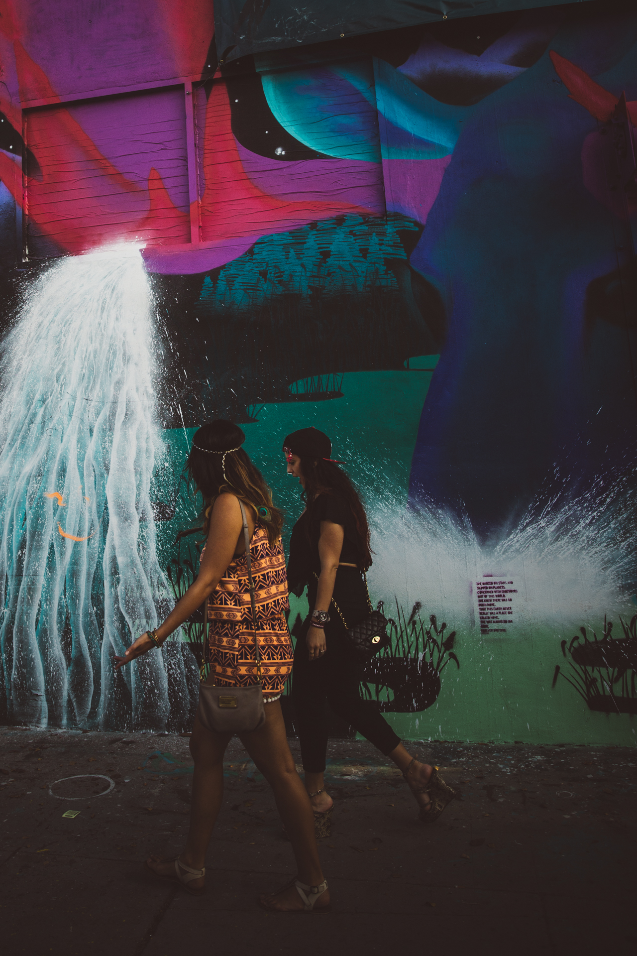 Waterfall mural