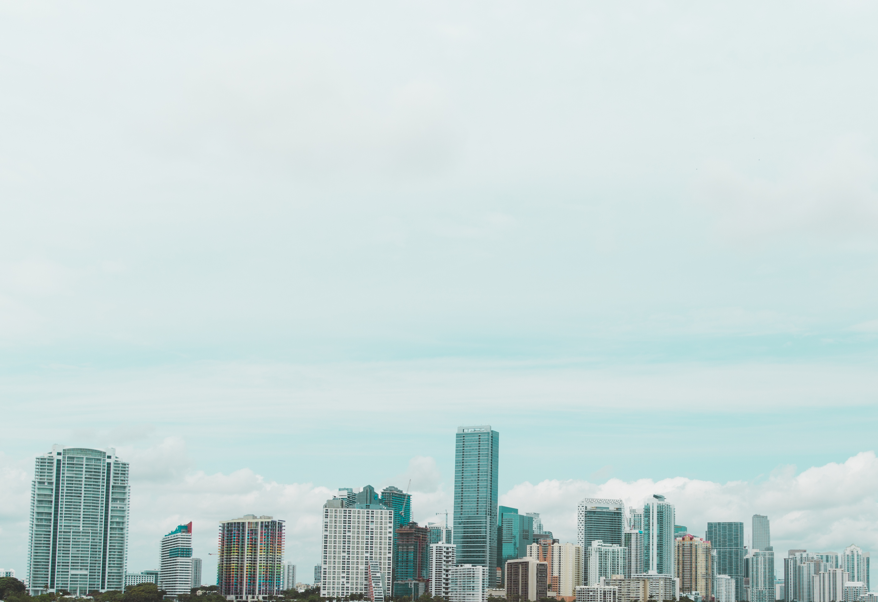 The hazy skyline