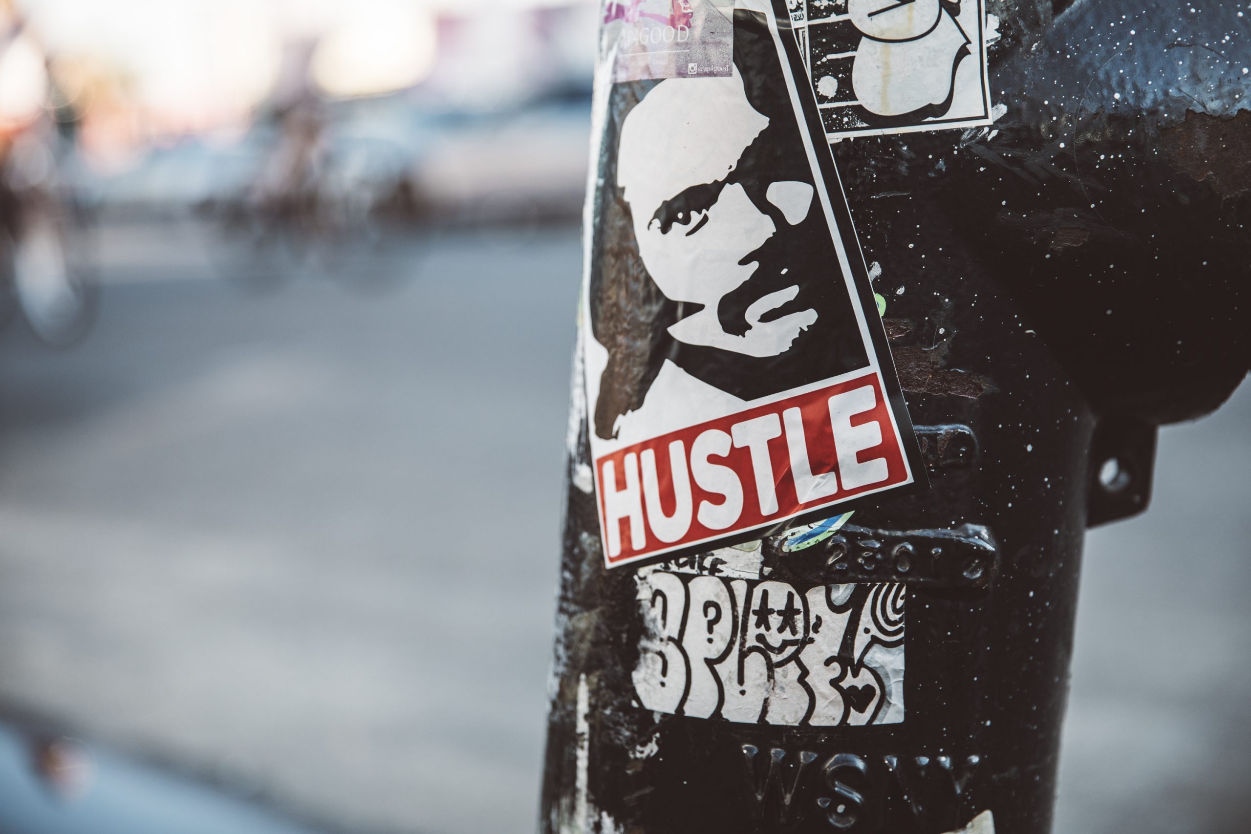Hustle sticker