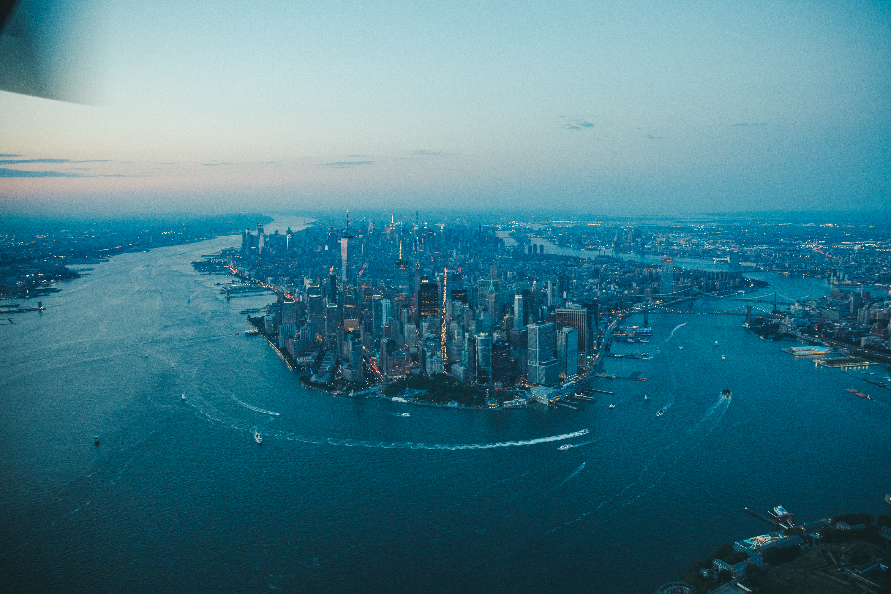 NYC surrounded by water
