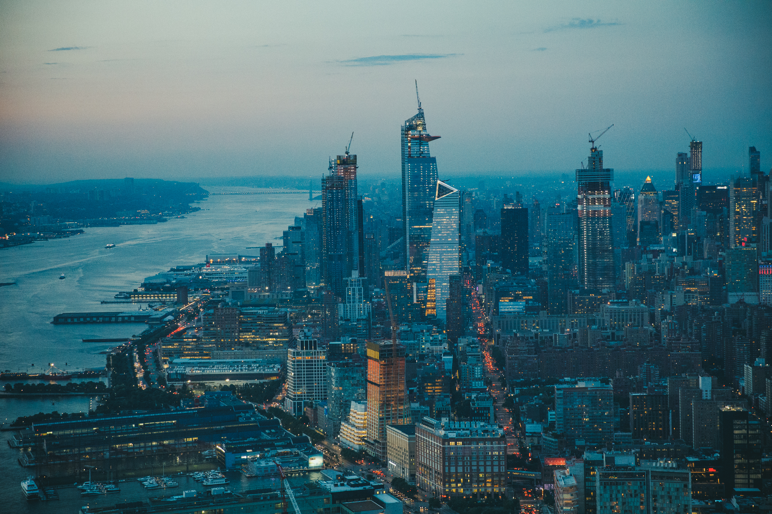 NYC building and river