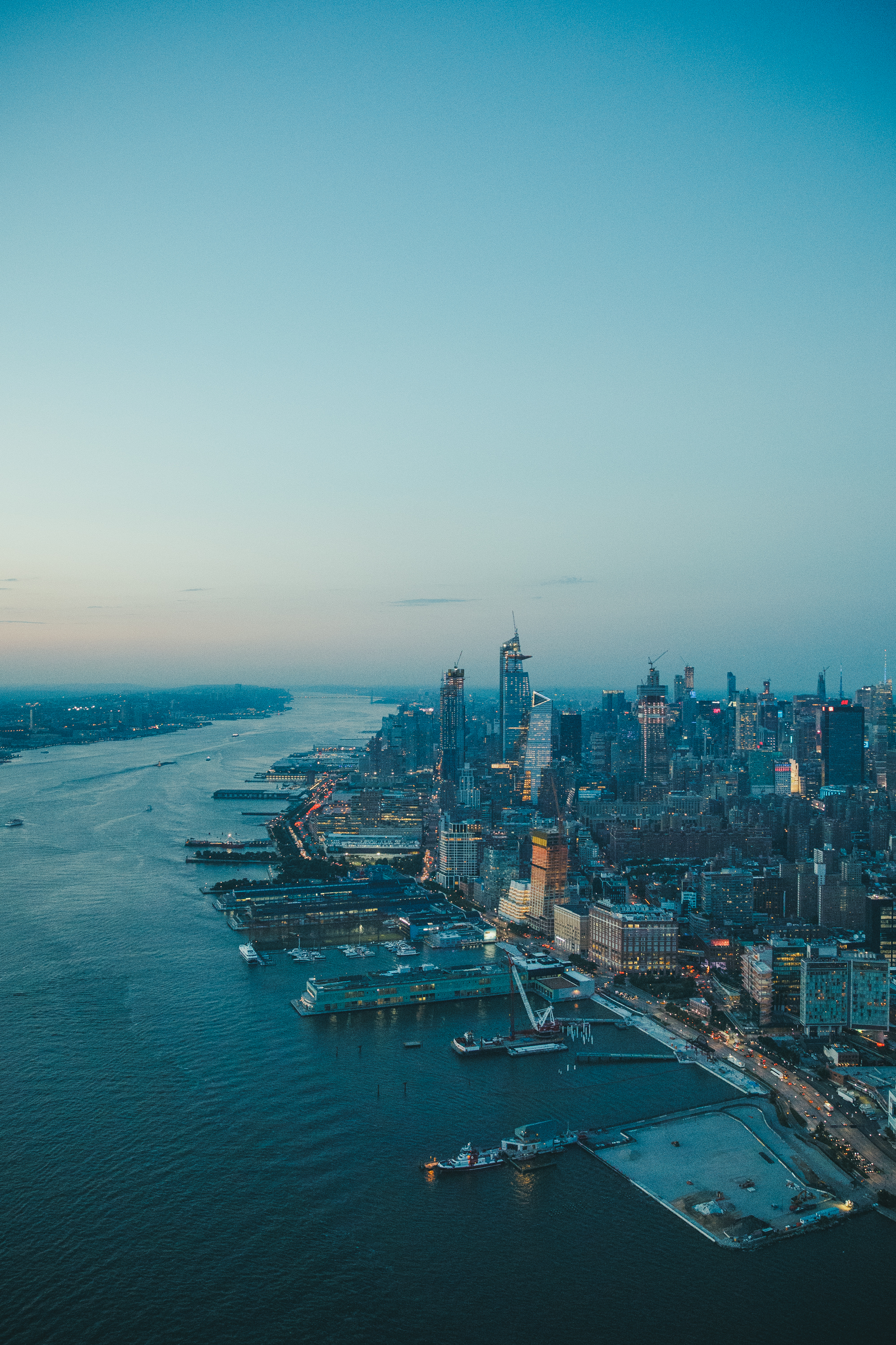NYC with river