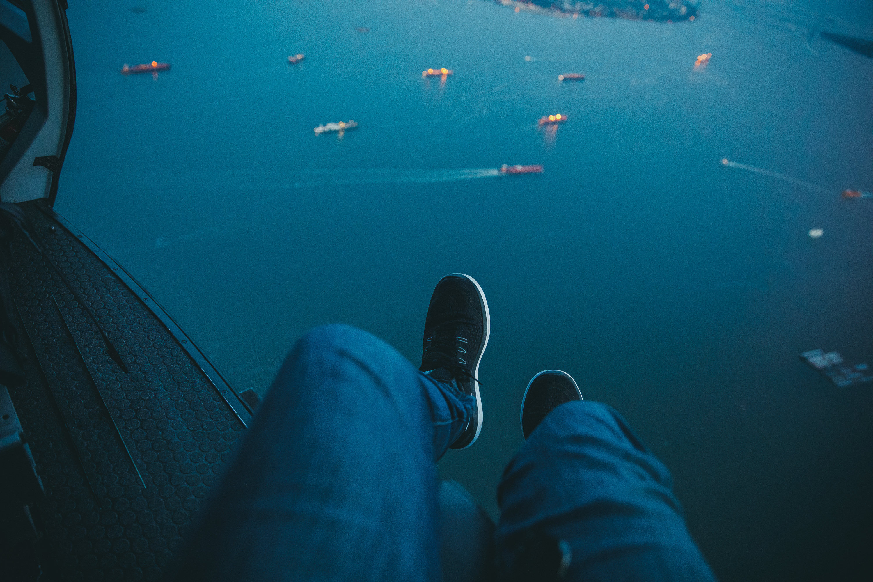 Legs in helicopter