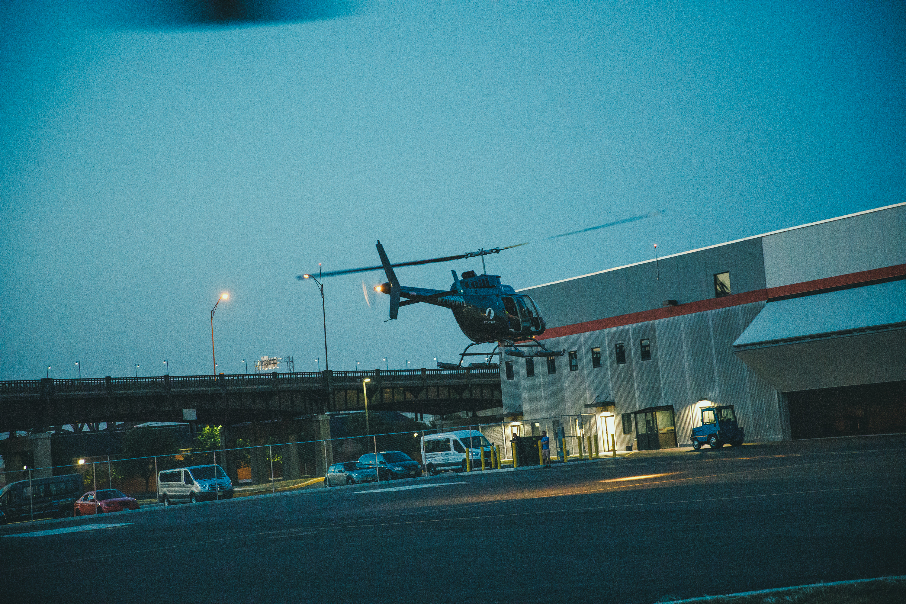Helicopter taking flight
