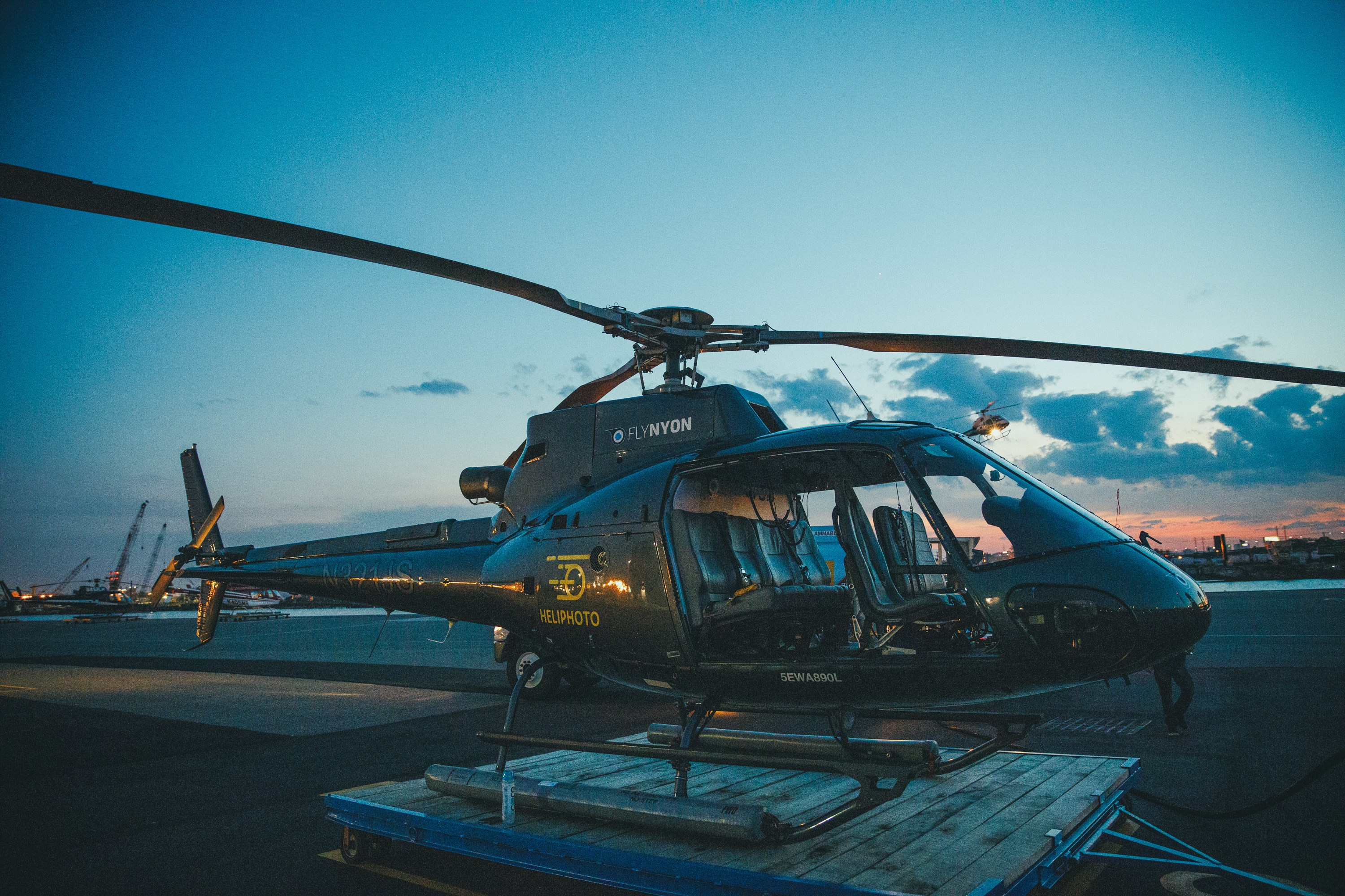Helicopter sunset