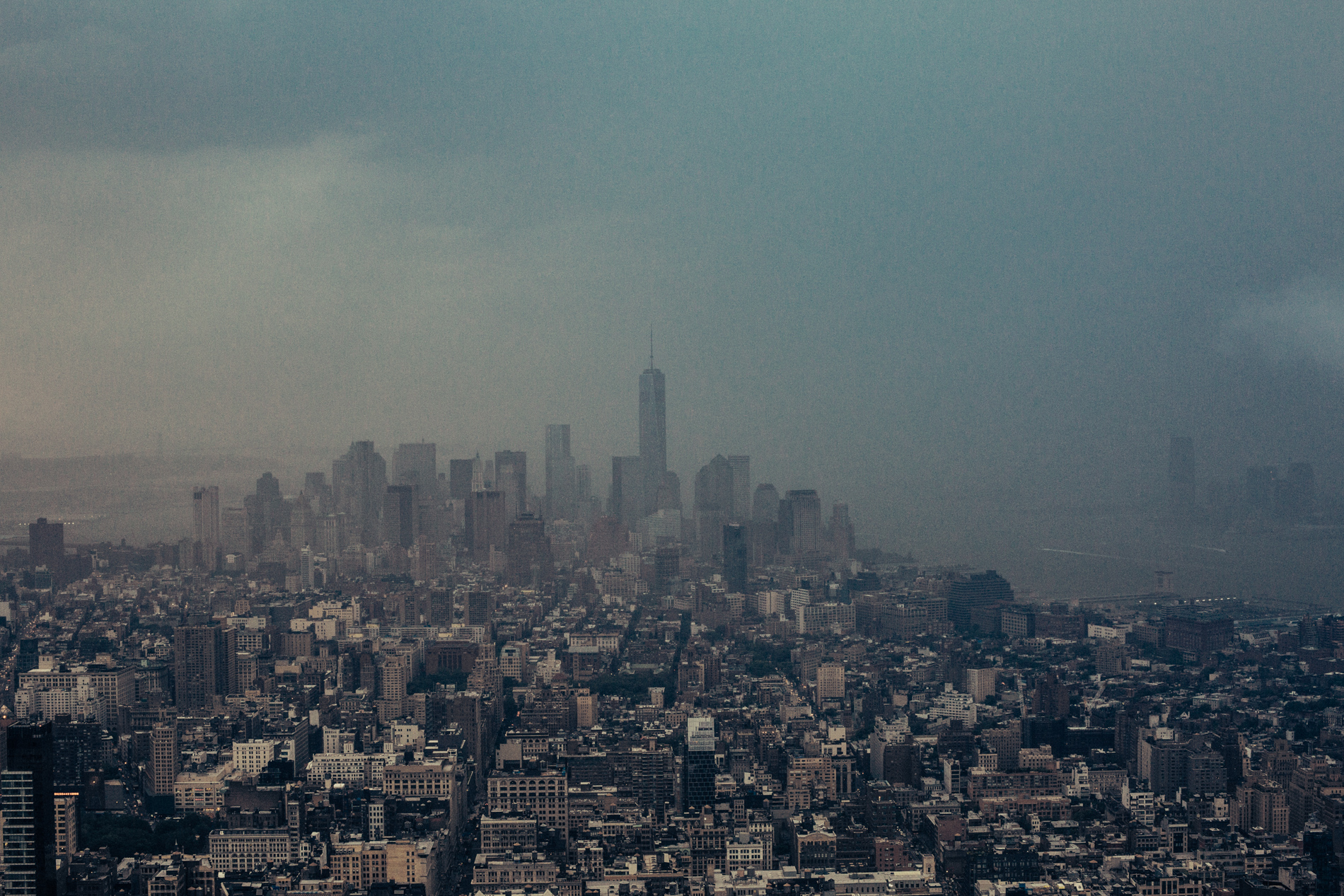 New york city in fog