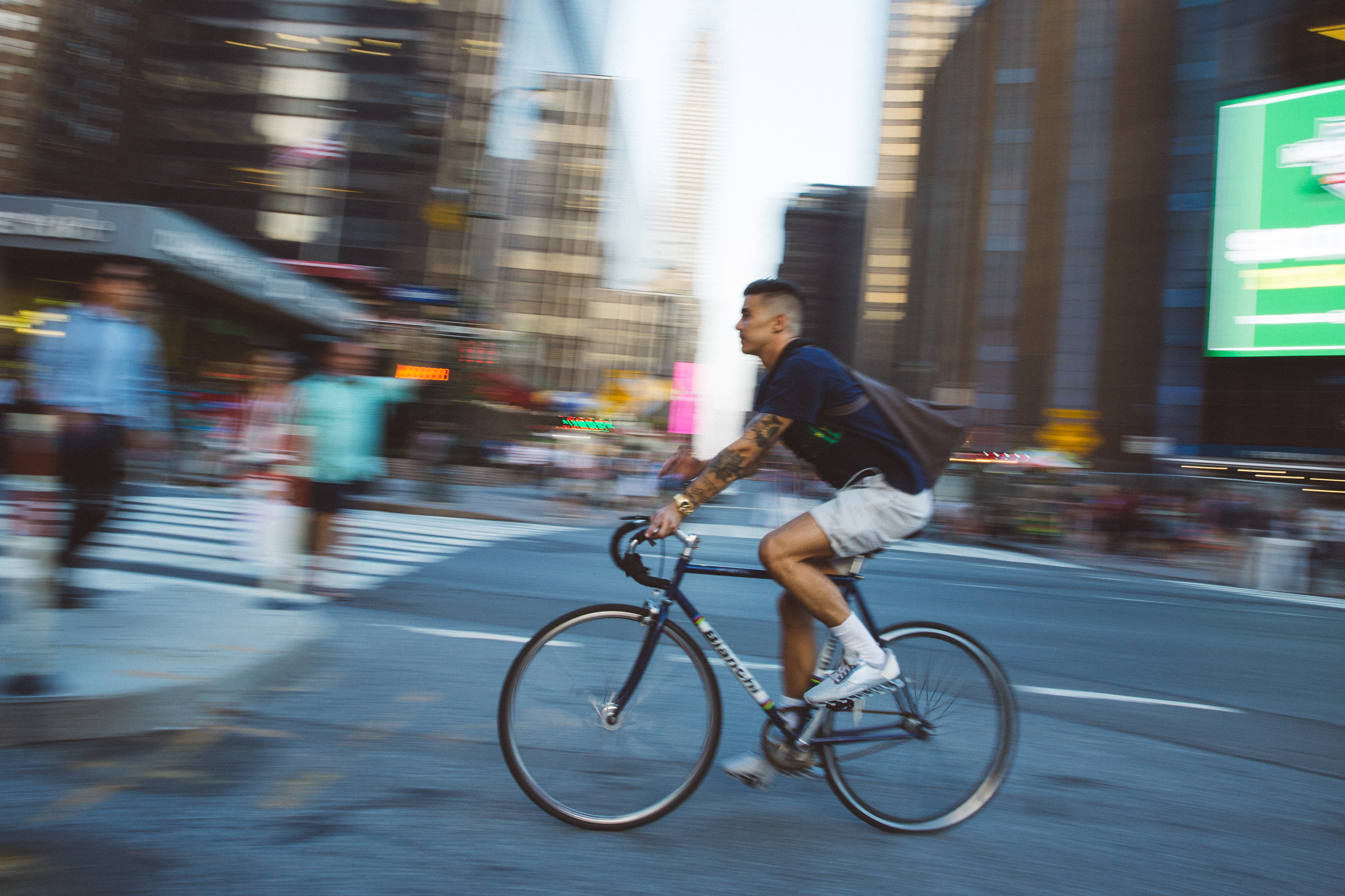 Motion blur bike ride