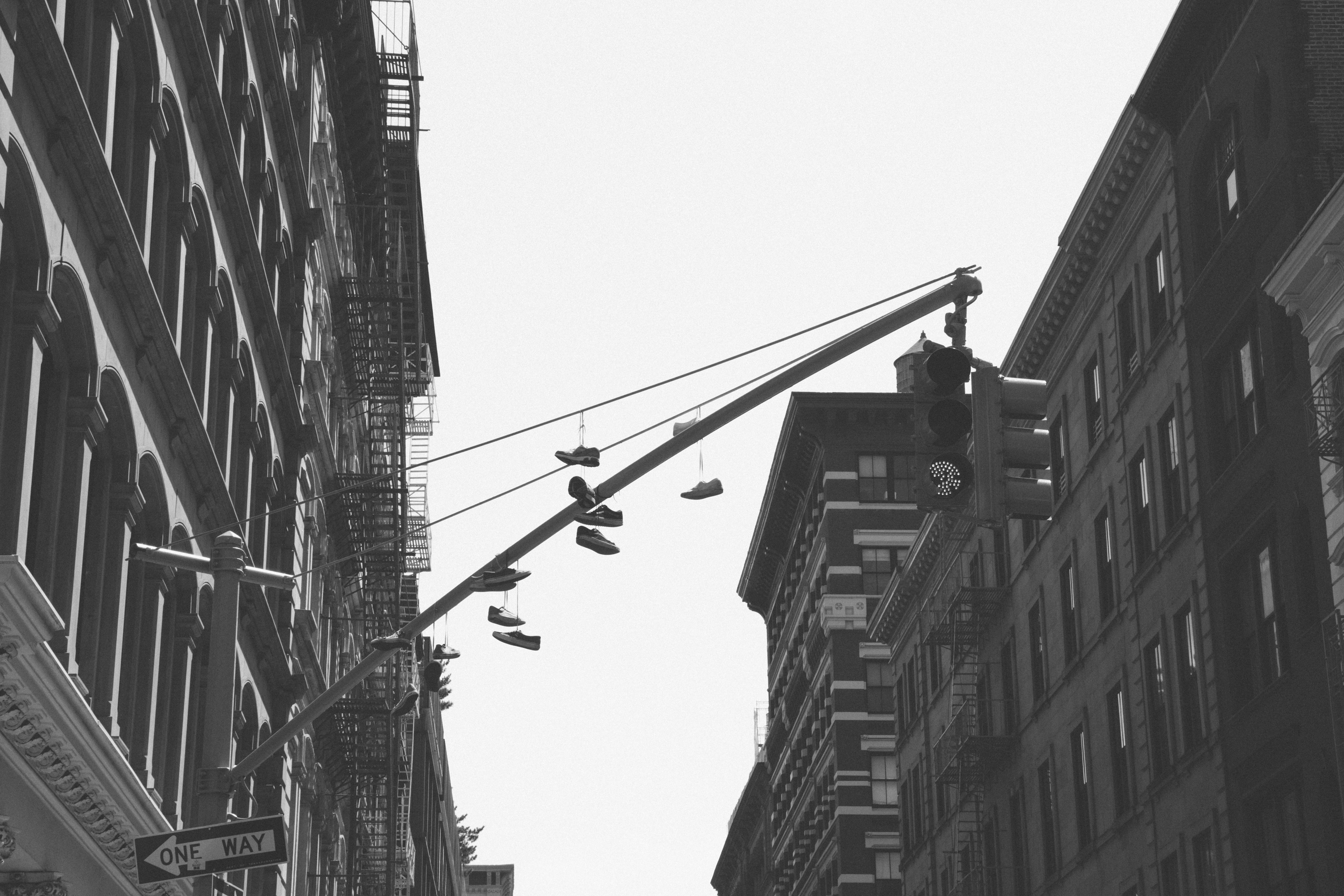 Shoes on wire