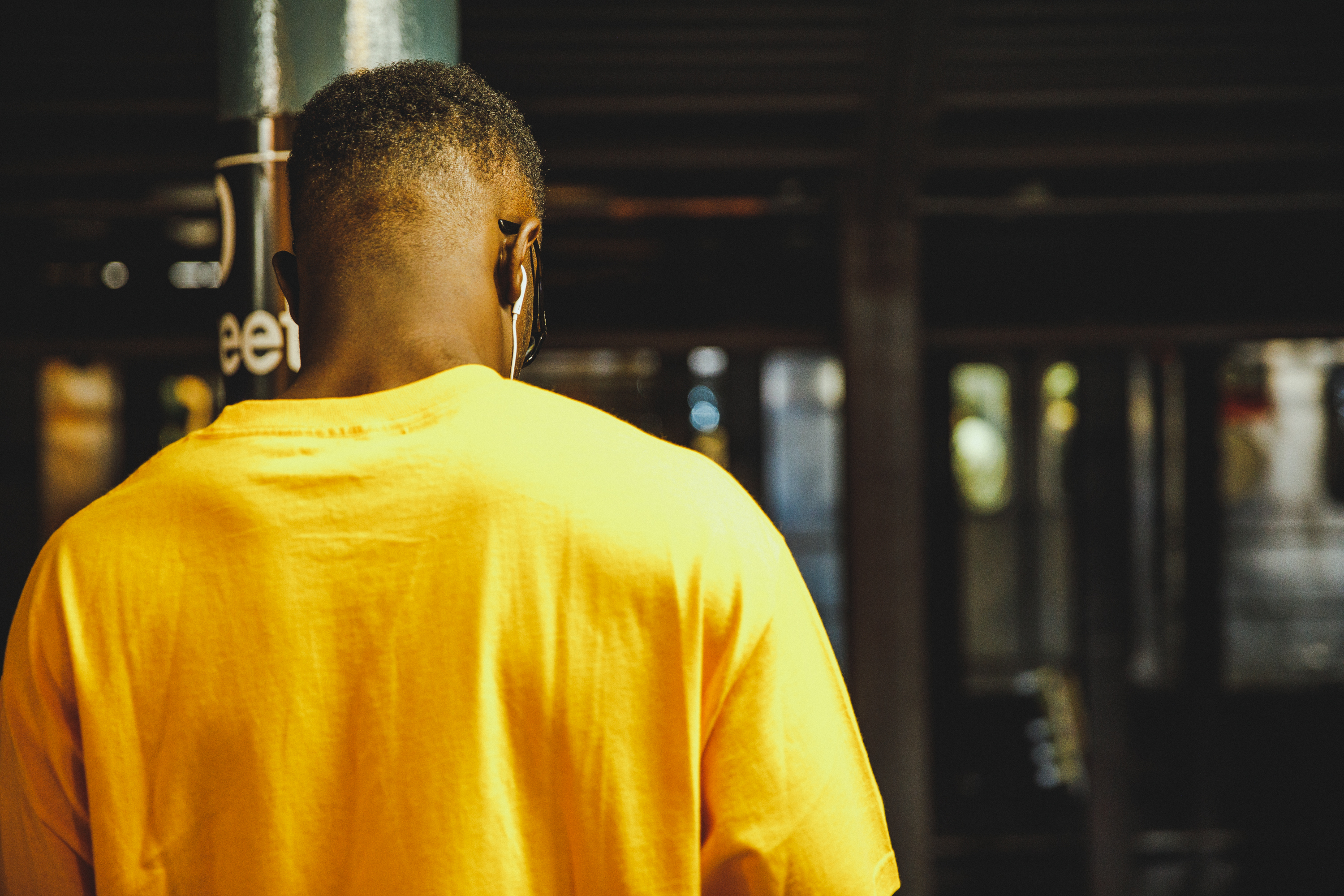 Man waiting for subway