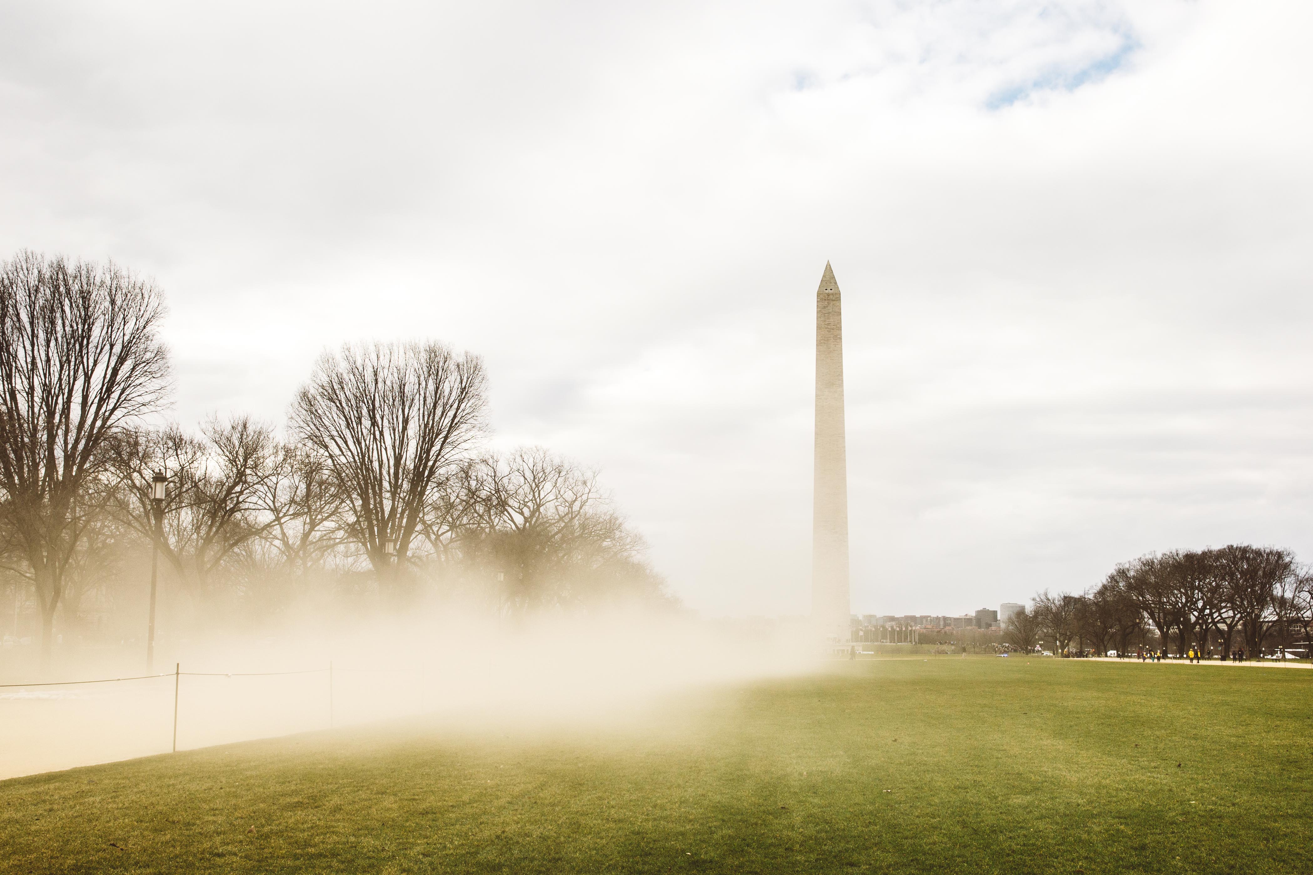 Smoke at monument