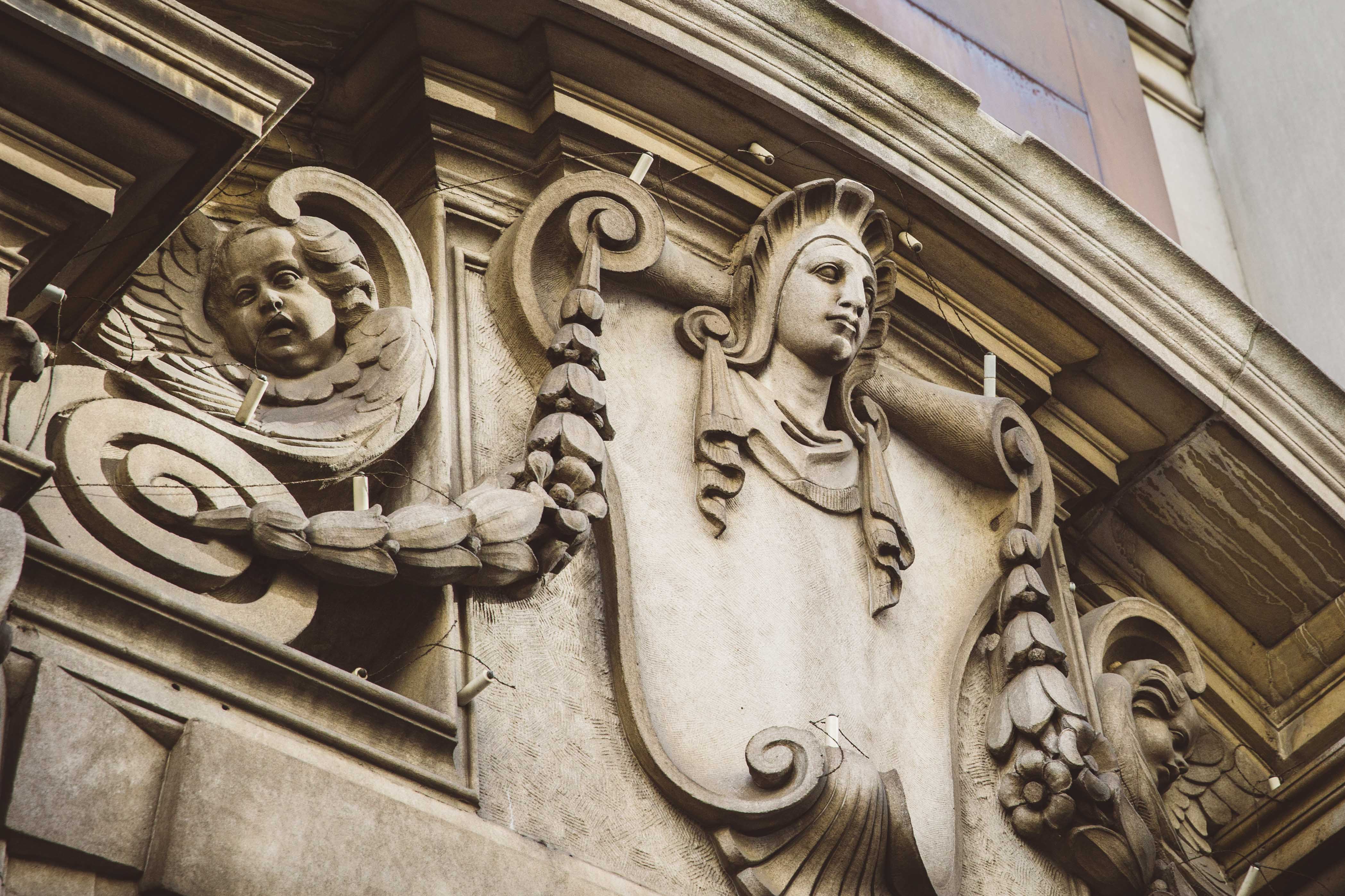 Sculpture on building