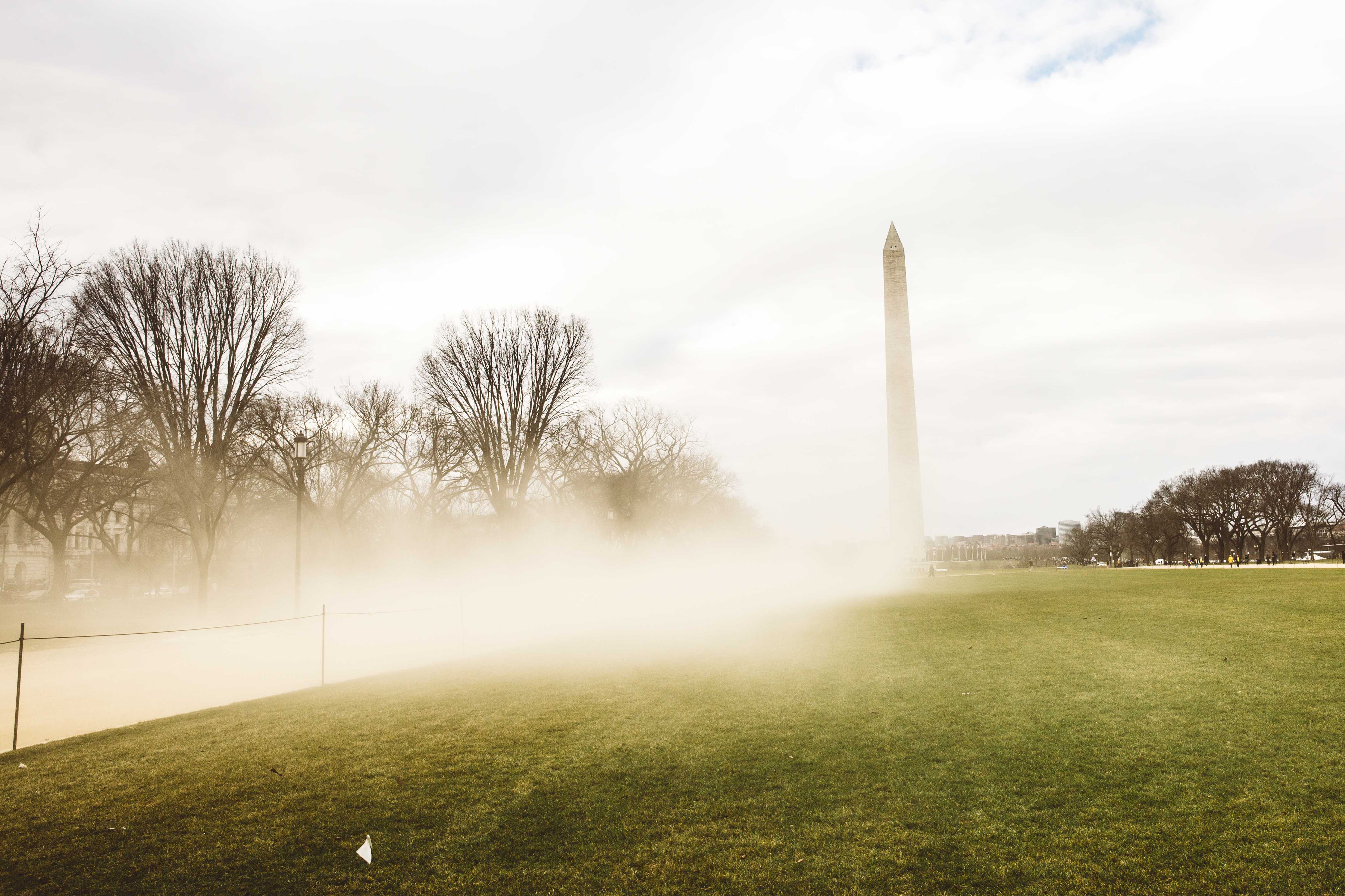 Smoke at monument