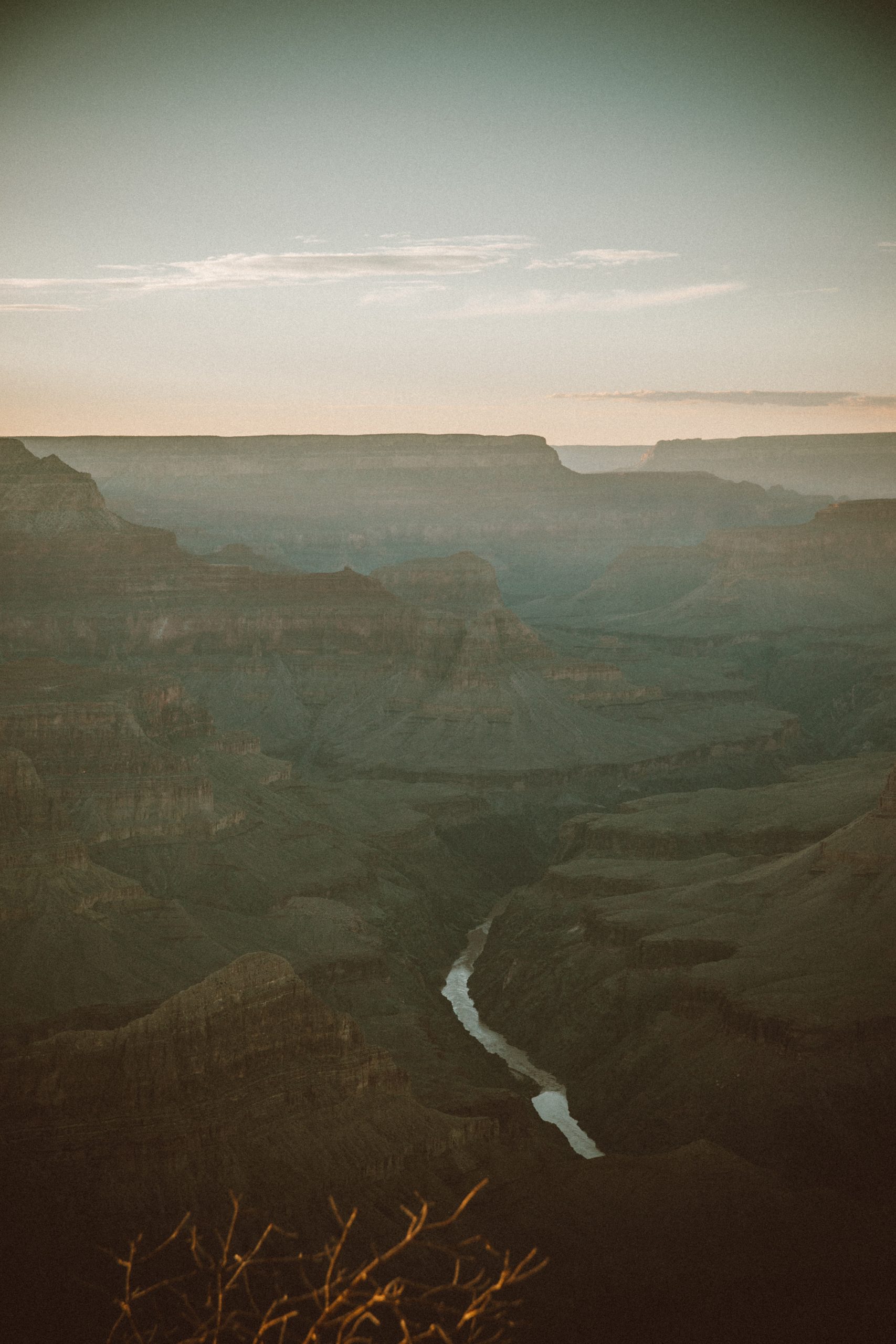 Vertical mountains and river