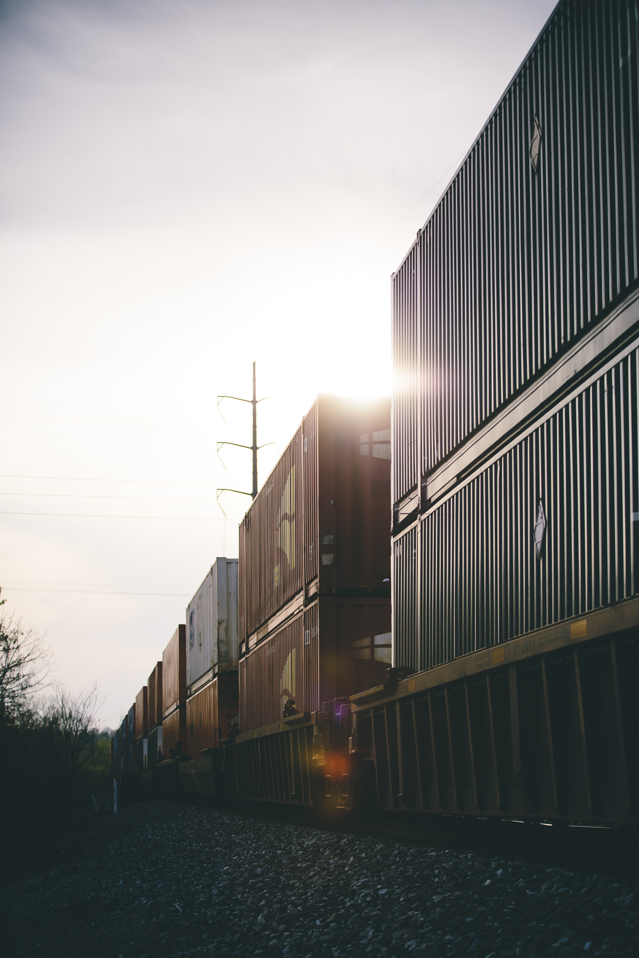 train cargo containers on rail