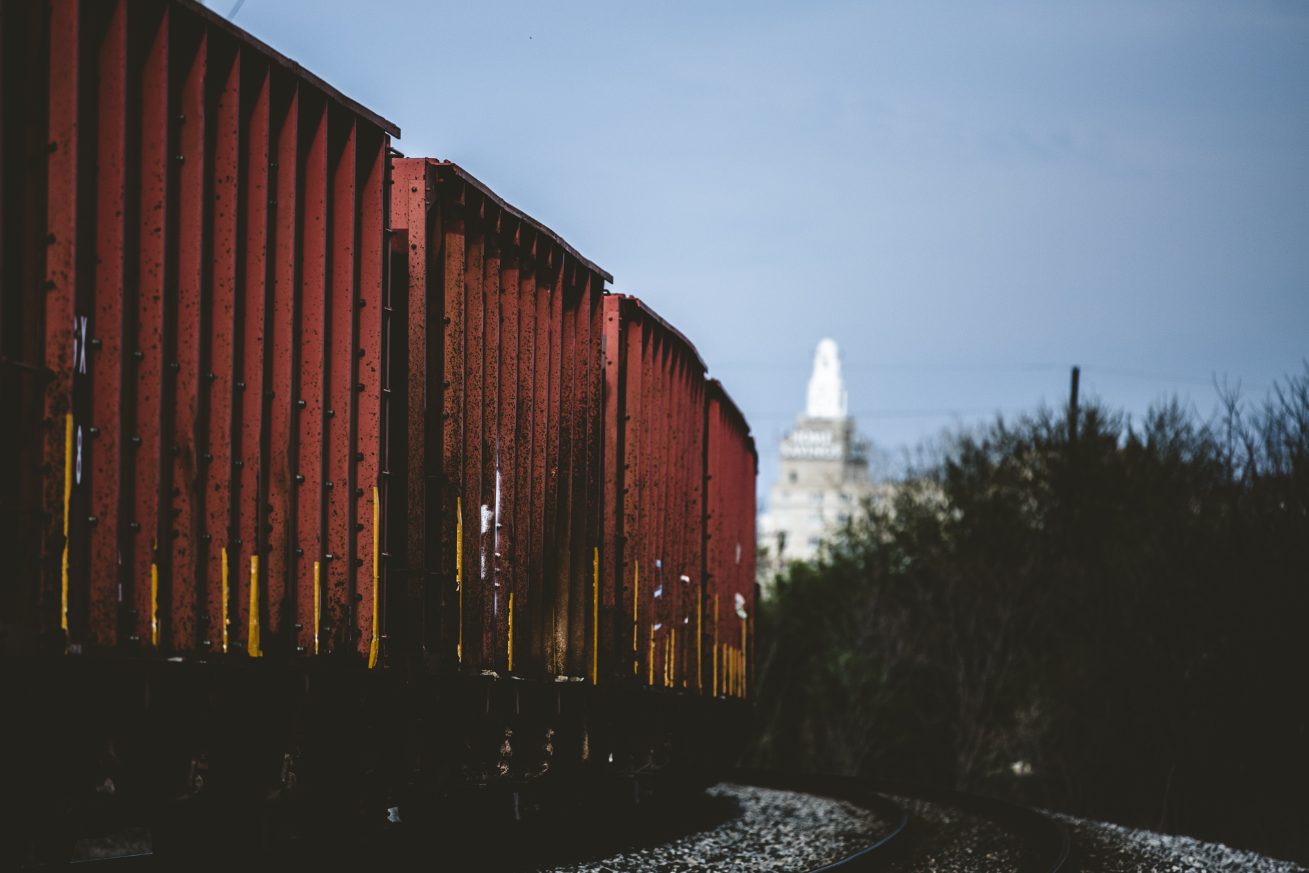 train cars coming from city
