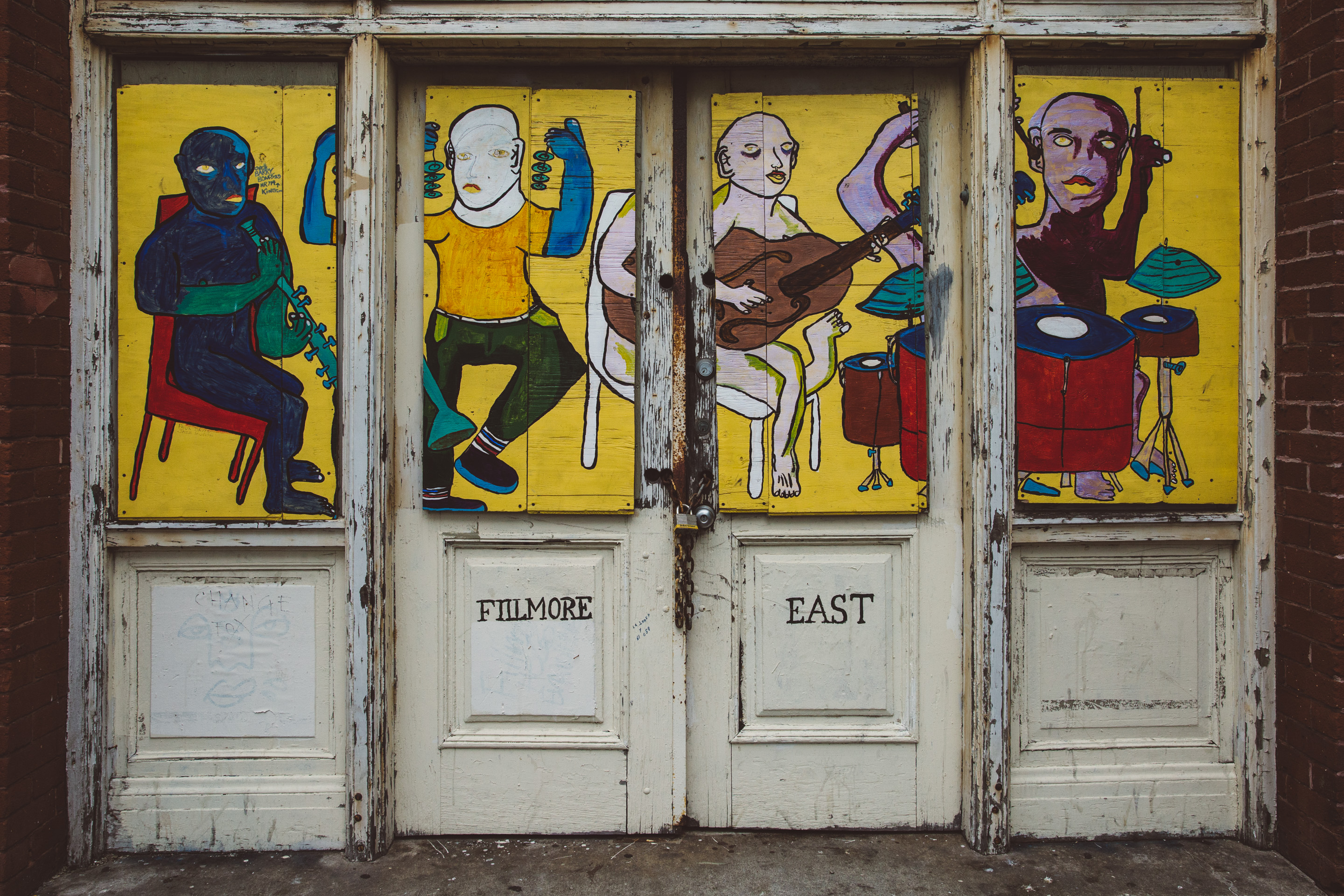 artwork on four doors