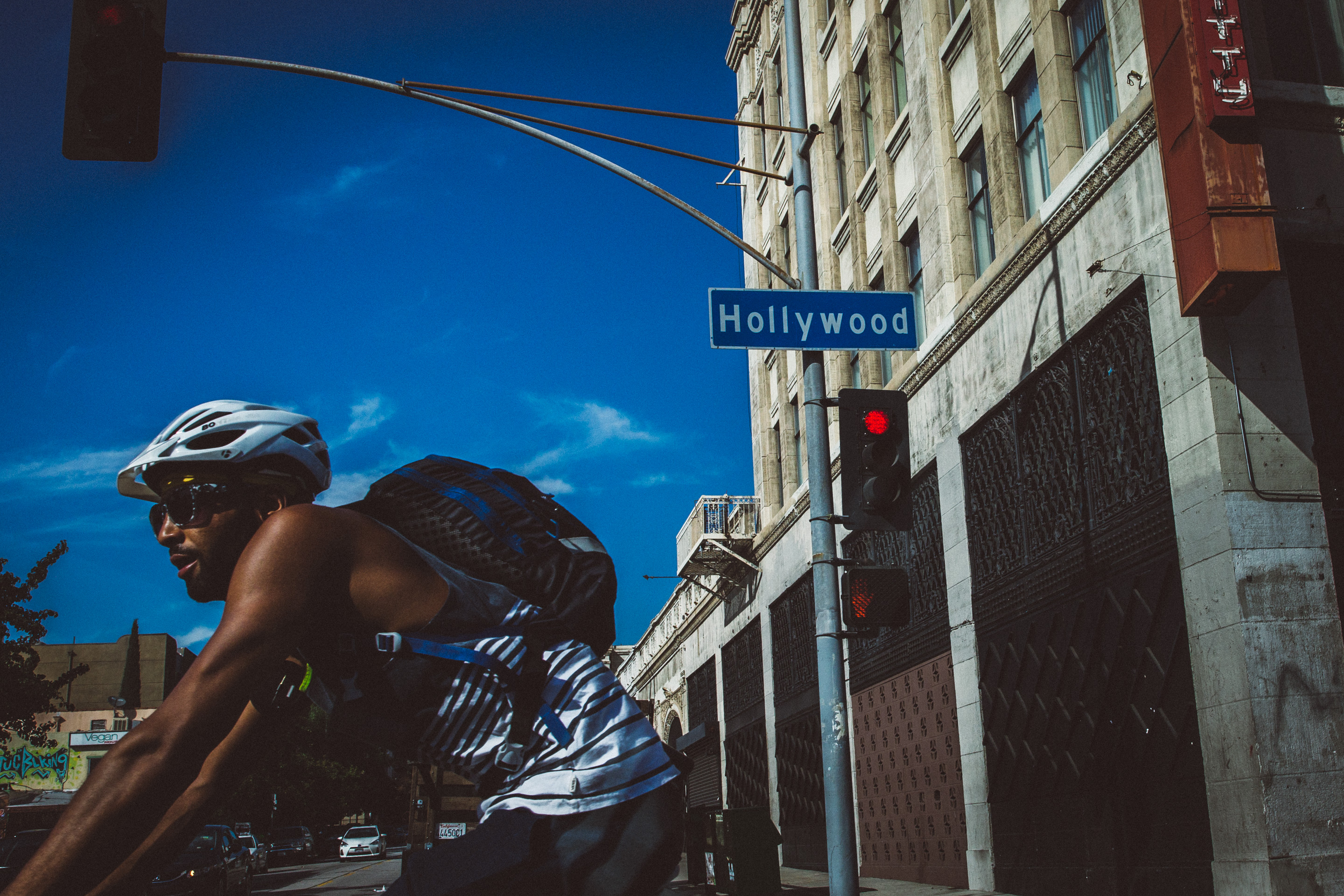 Riding bike down hollywood