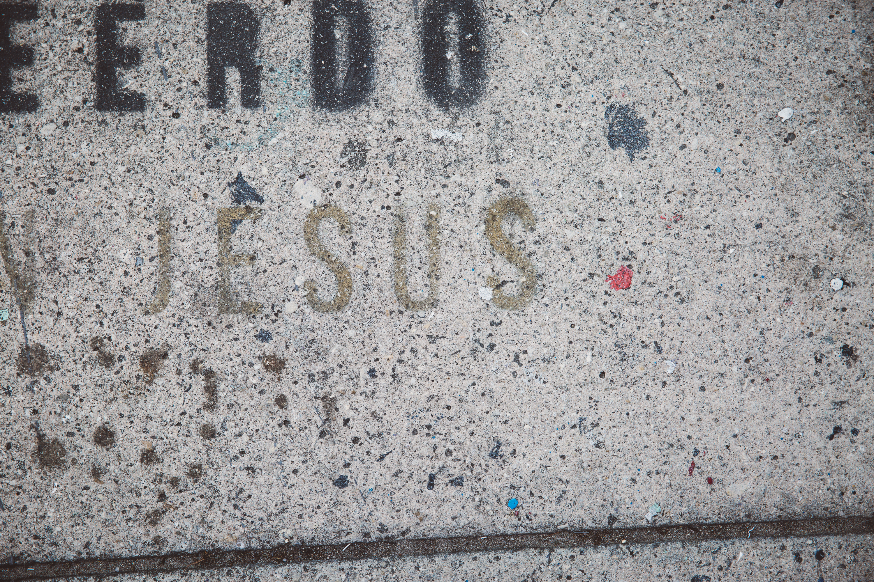 Jesus on concrete